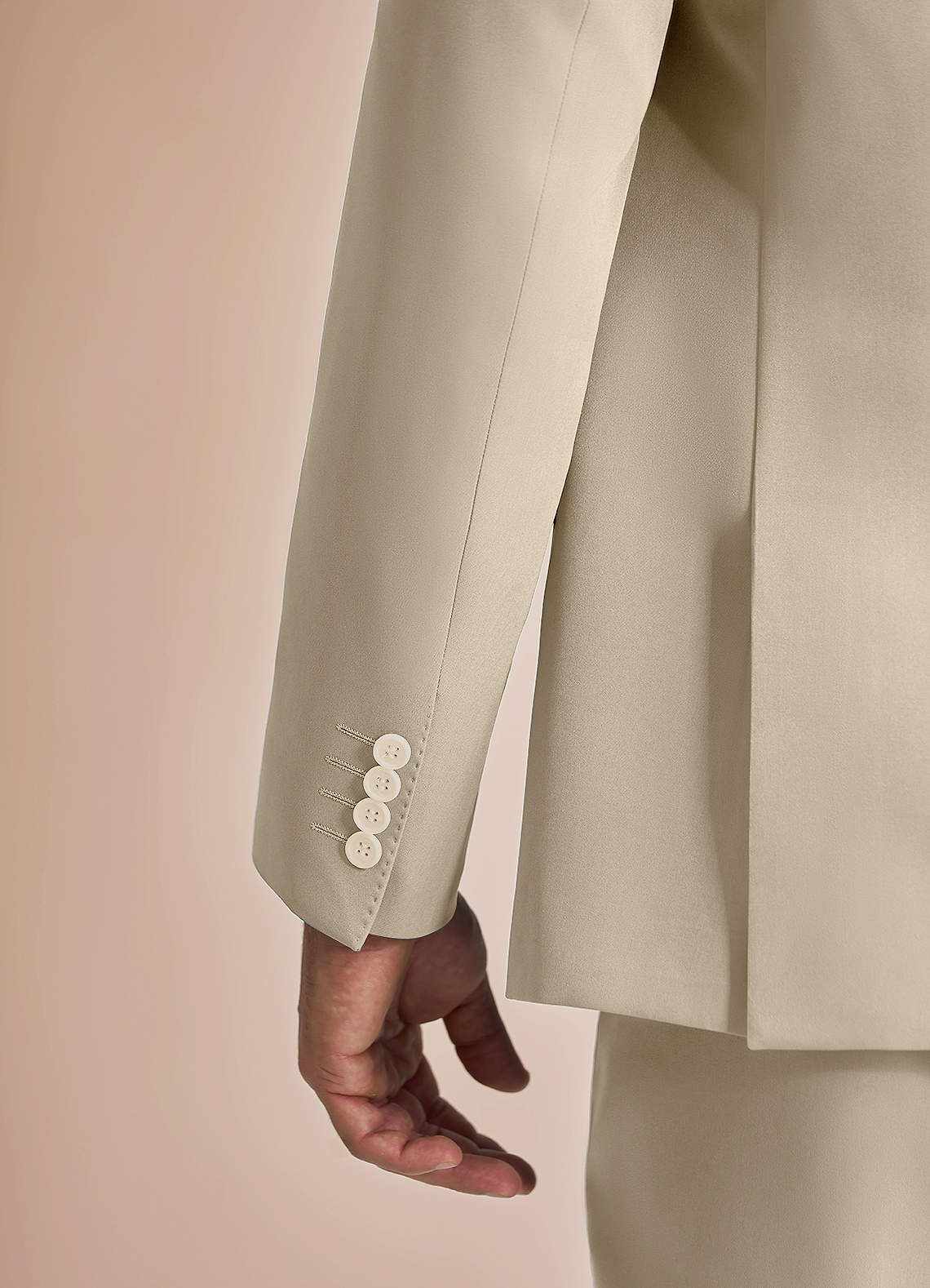 front James Tan Structured Stretch Suit Jacket