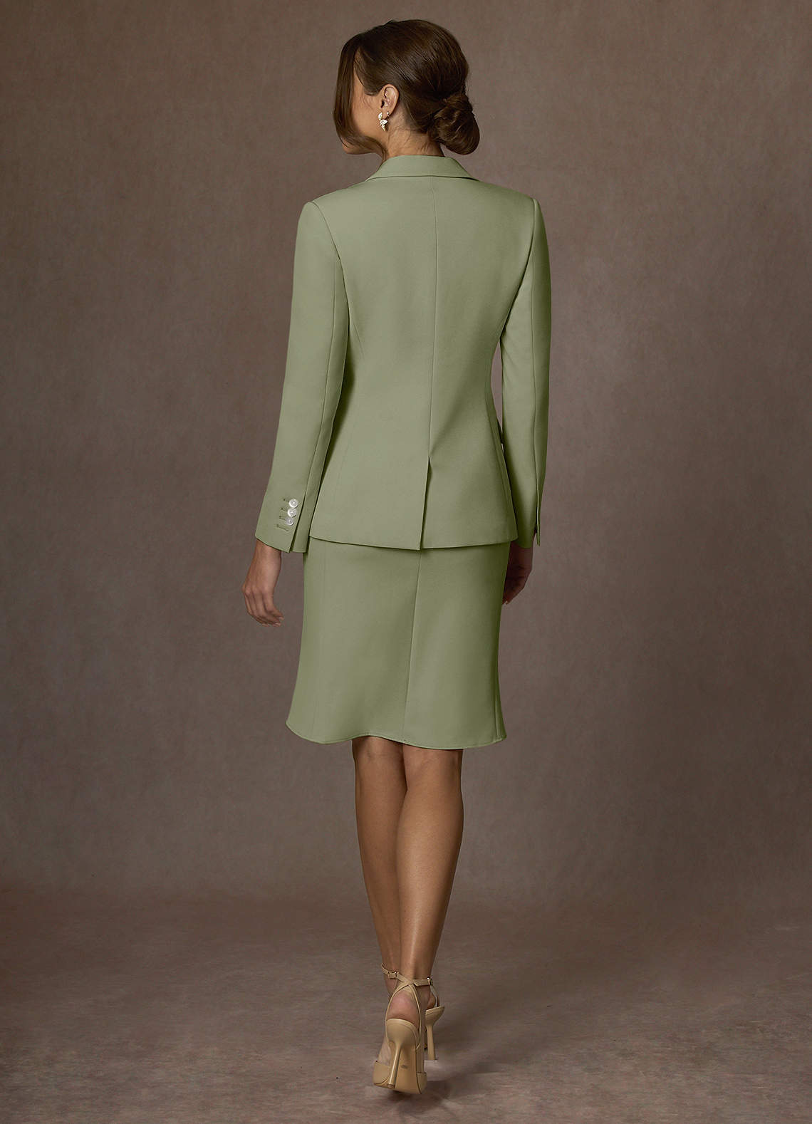 front Kennedy Pistachio Structured Stretch Dress