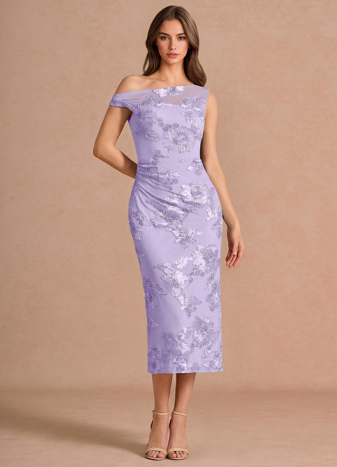 purple midi dress formal Brilliant Formal Dresses for Women Midi Women Color Round Neck Temperament Commuting To Work Dress Purple XXL