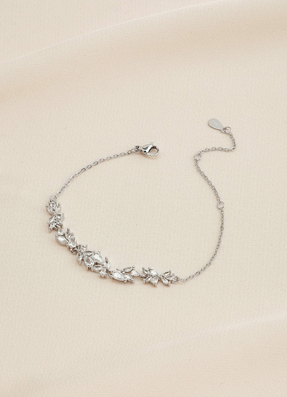 front Crystal Wisteria Chain Bracelet