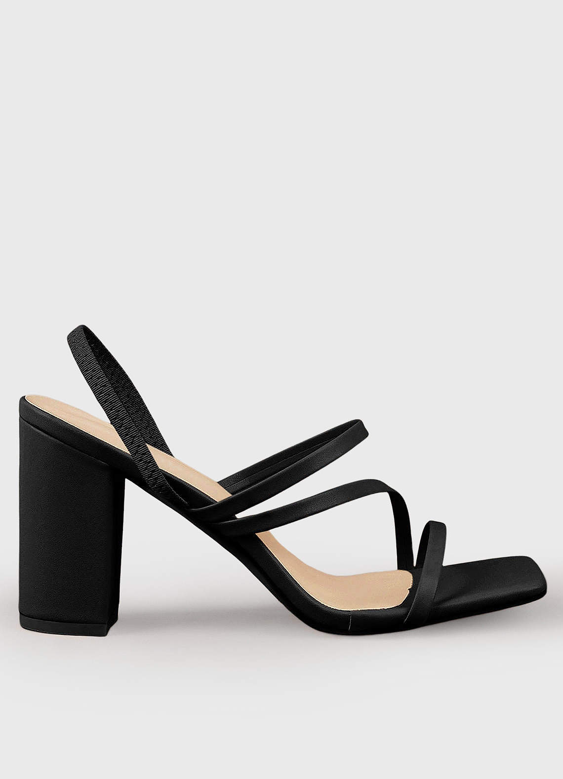 front Strappy Block Heeled Sandals