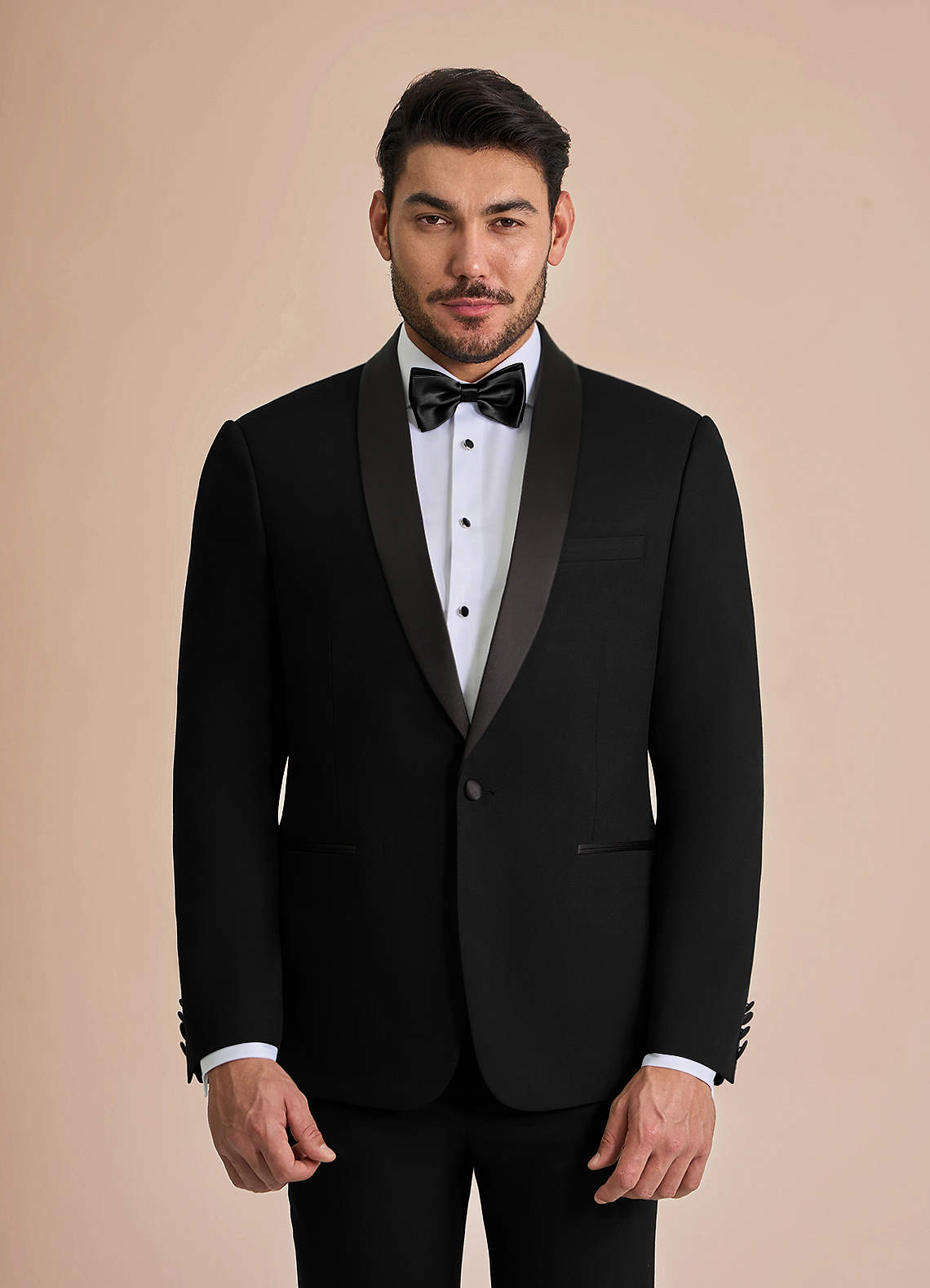 front Winston Schwarz Smokingjacke mit Schalkragen