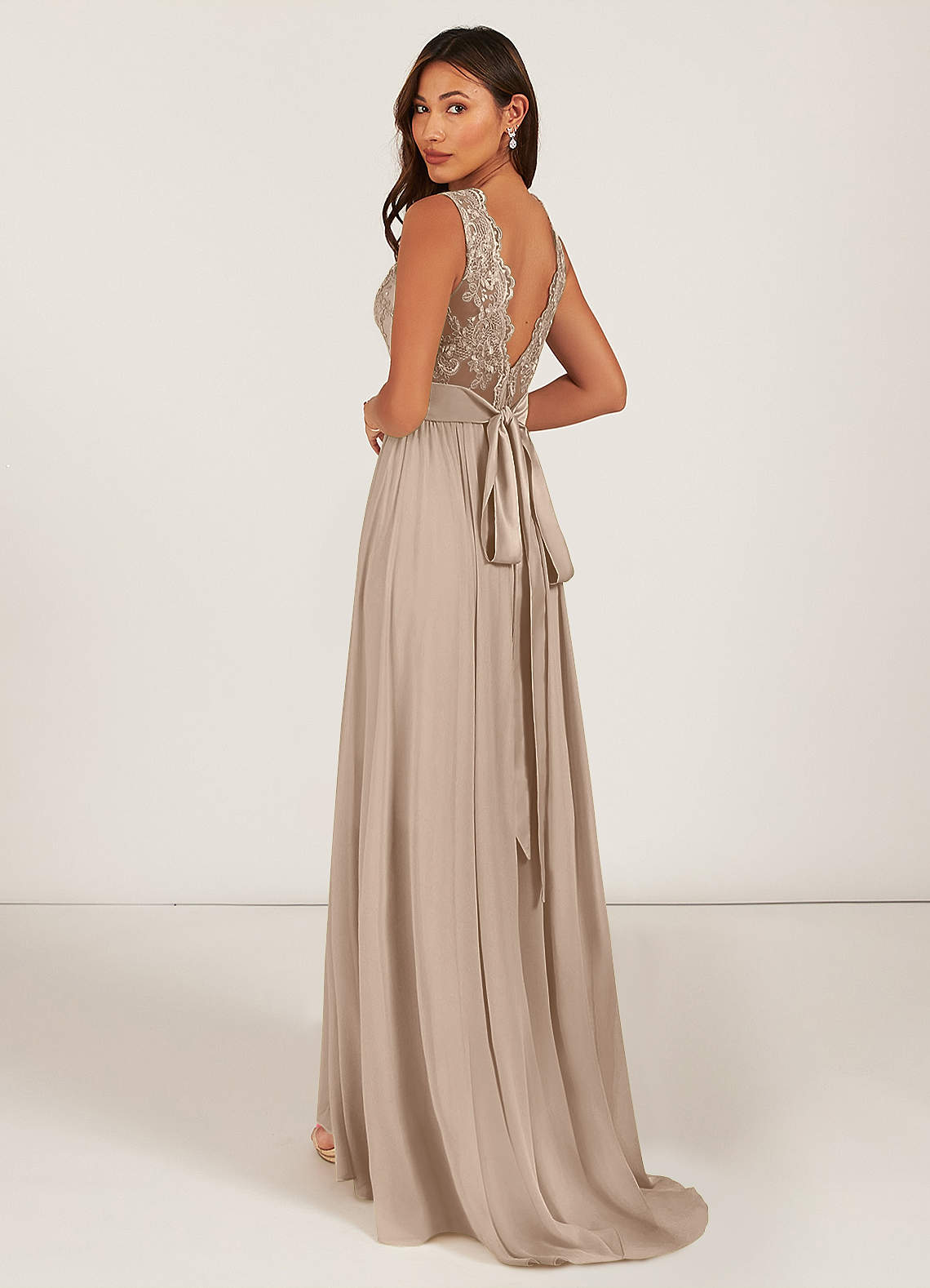 white christmas dresses Pinkblush Taupe Floral Chiffon Maternity Maxi Dress Taupe Medium main image 1