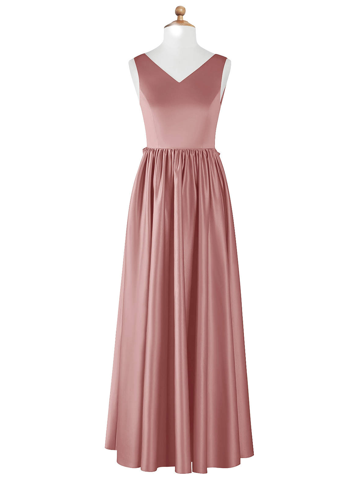 Azazie Hathaway Junior Dusty Rose A-Line Bow Stretch Satin Dress image5