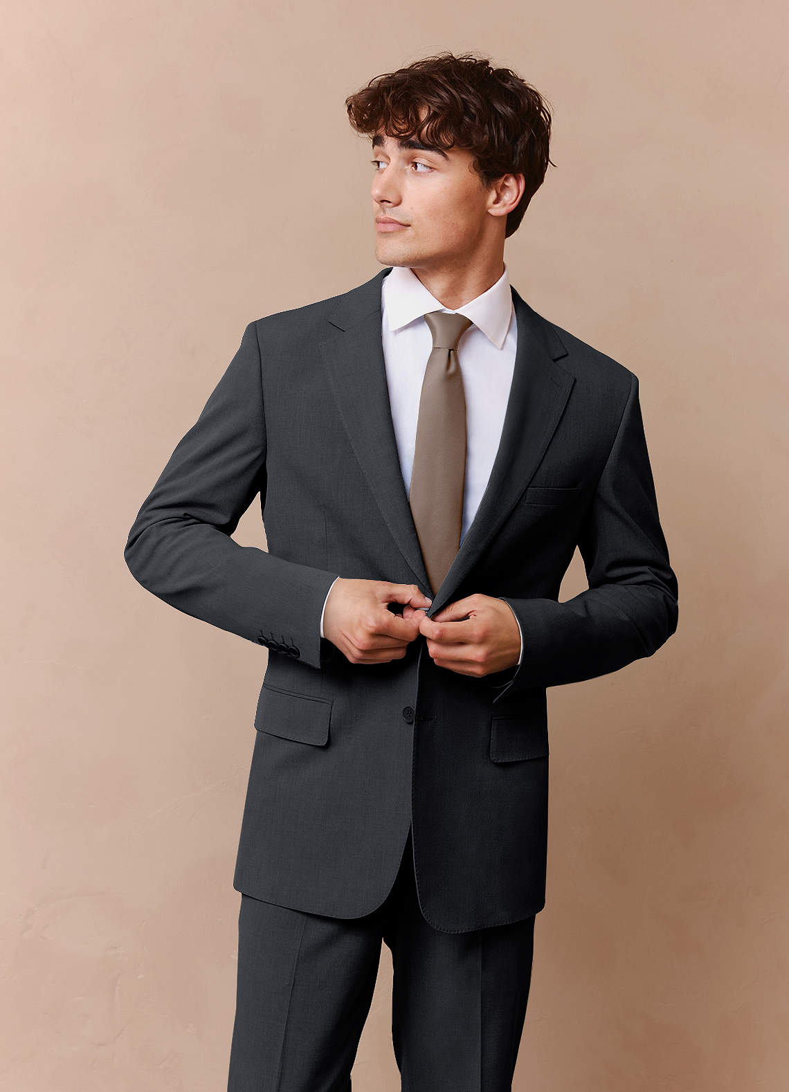 front Savile Charcoal Wool Blend Suit