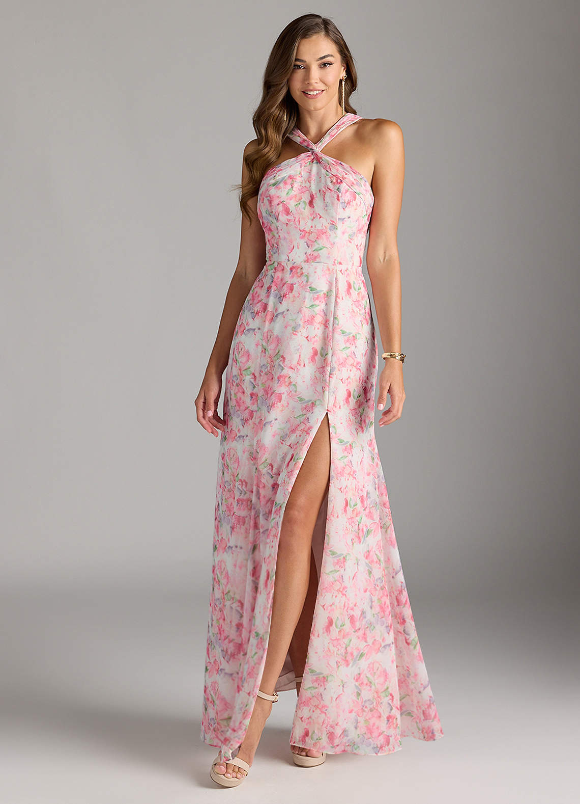 Azazie Rue Klänningar att prova hemma Klä av A-Linje i Chiffong Halsringning Agave image2