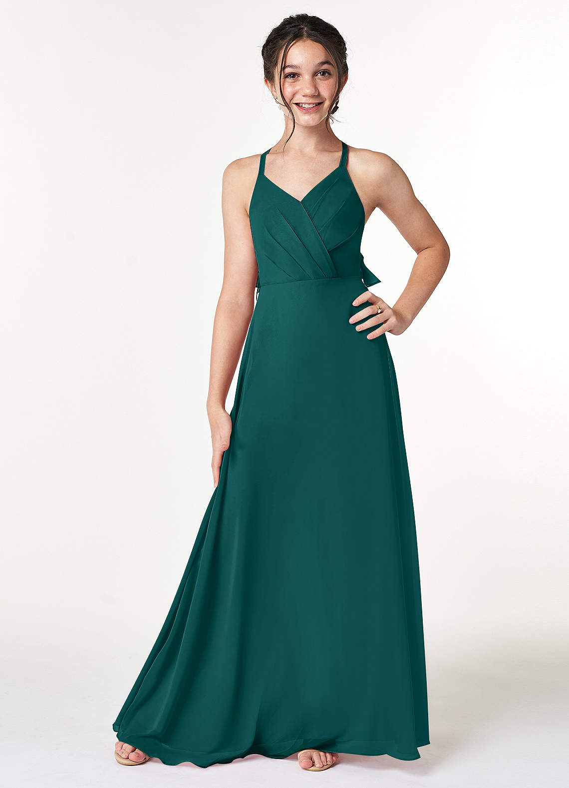 Peacock Azazie Paisley JBD Junior Bridesmaid Dresses | Azazie