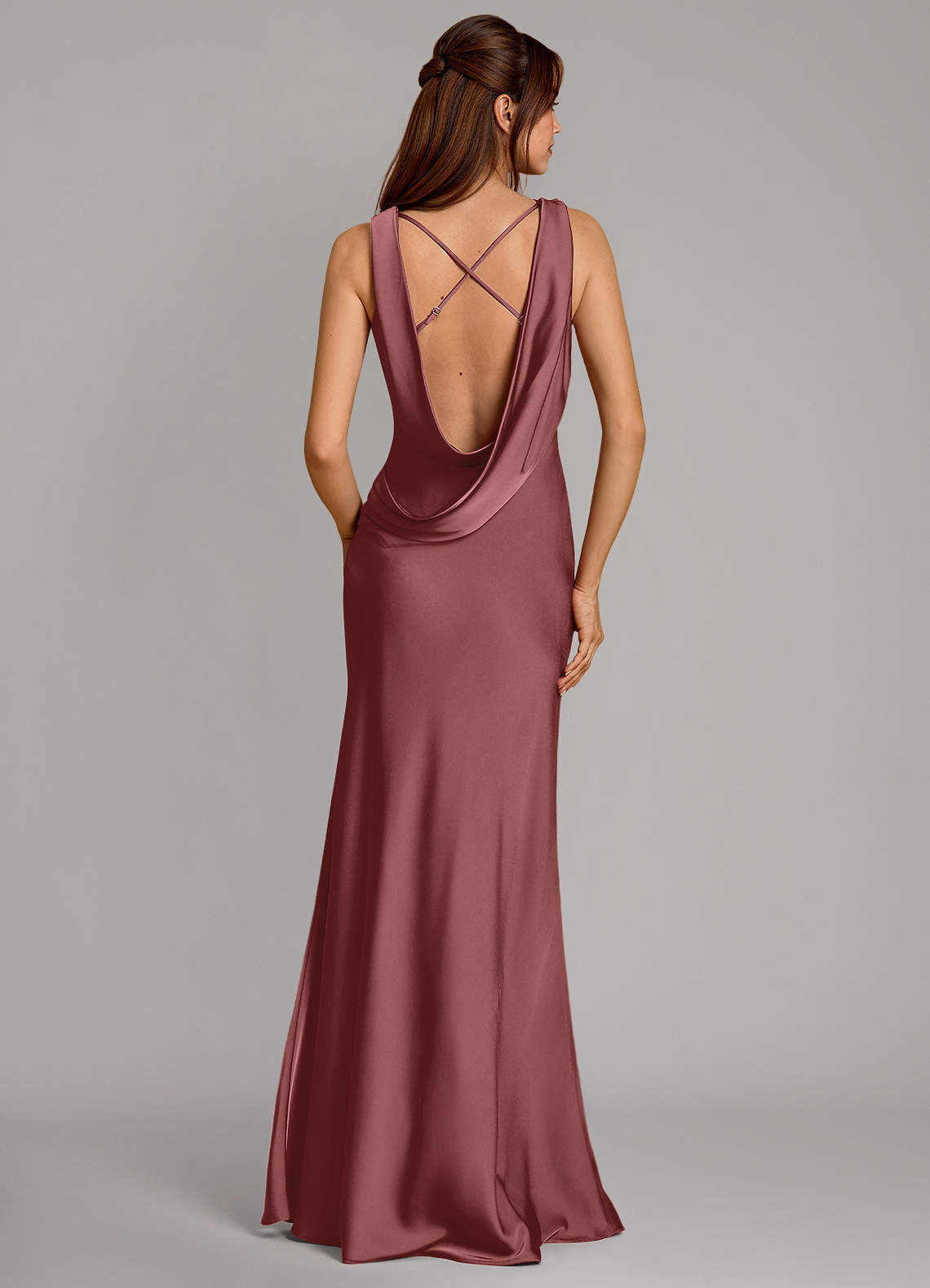 Azazie Cheryl Bridesmaid Dresses Amethyst Mermaid Stretch Satin Dress image1