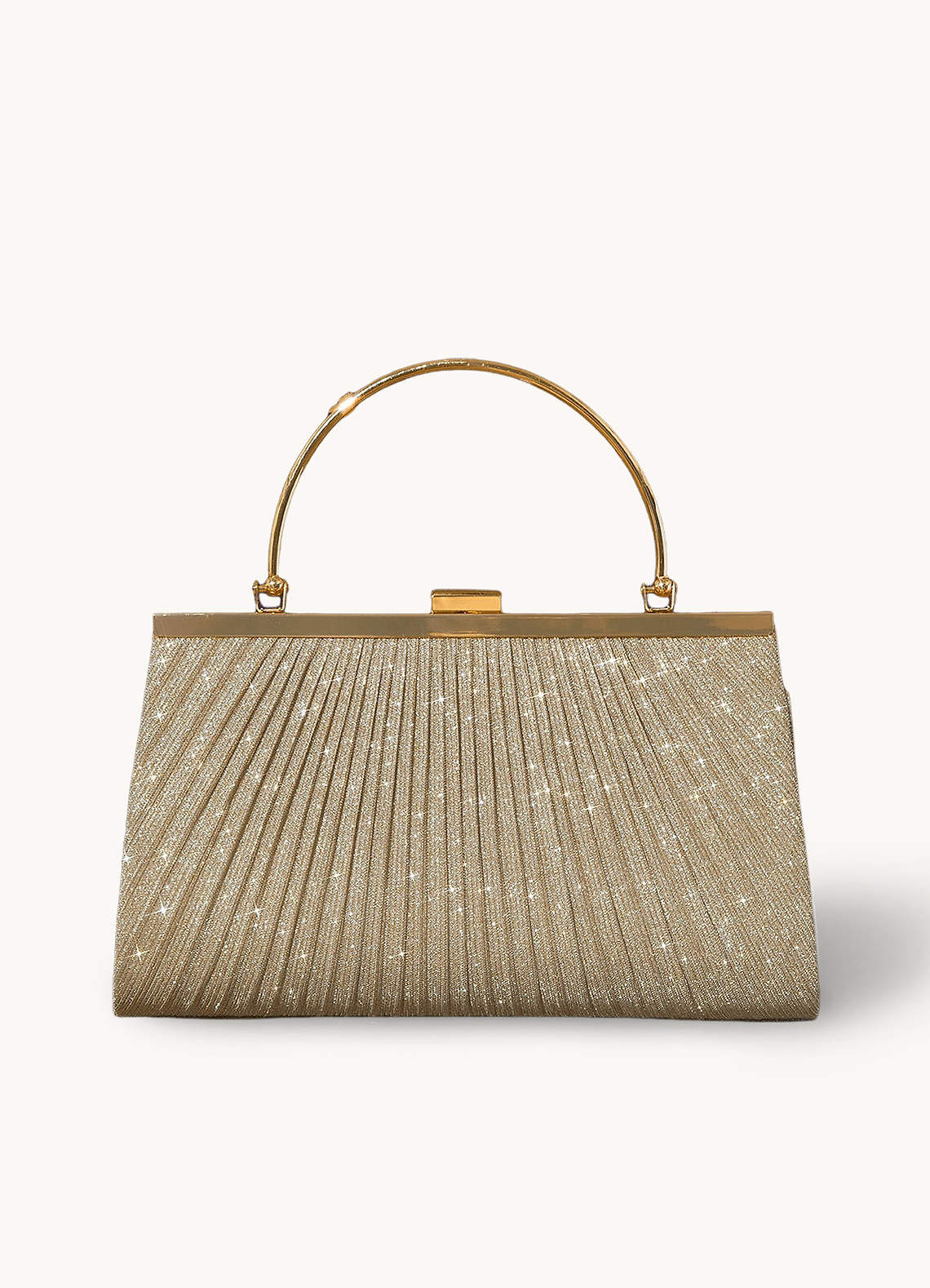 front Glitter Pleated Handbag