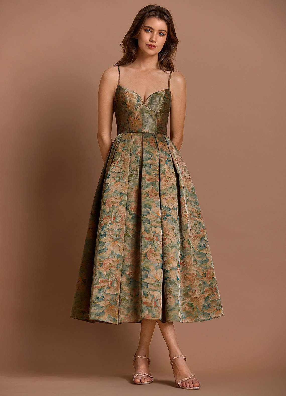 Calliope Vintage Teal Midi Dress image1