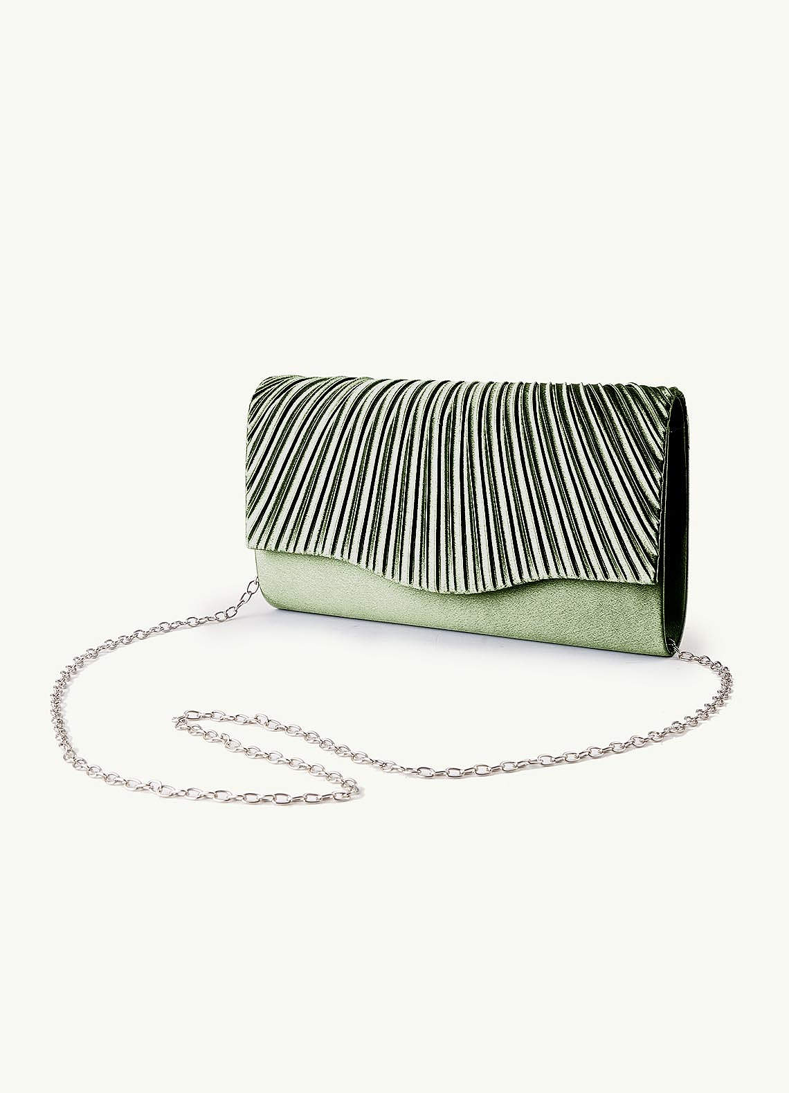 front Matching Color Metallic Satin Sandals Envelope Clutch Set