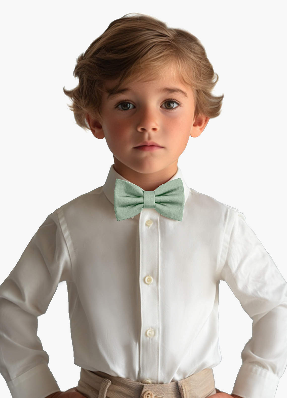 front Boy's Adjustable Stretch Satin Bow Tie