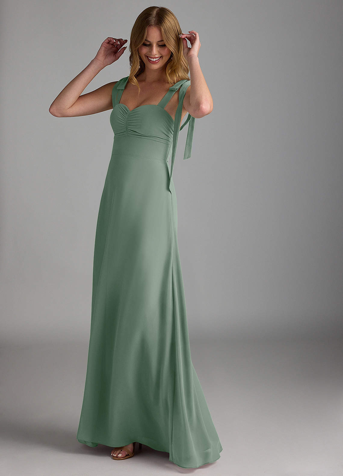 sage green bridesmaid dress for sale Charming Sheath Hatler Sage Green Long Bridesmaid Dresses AB110705