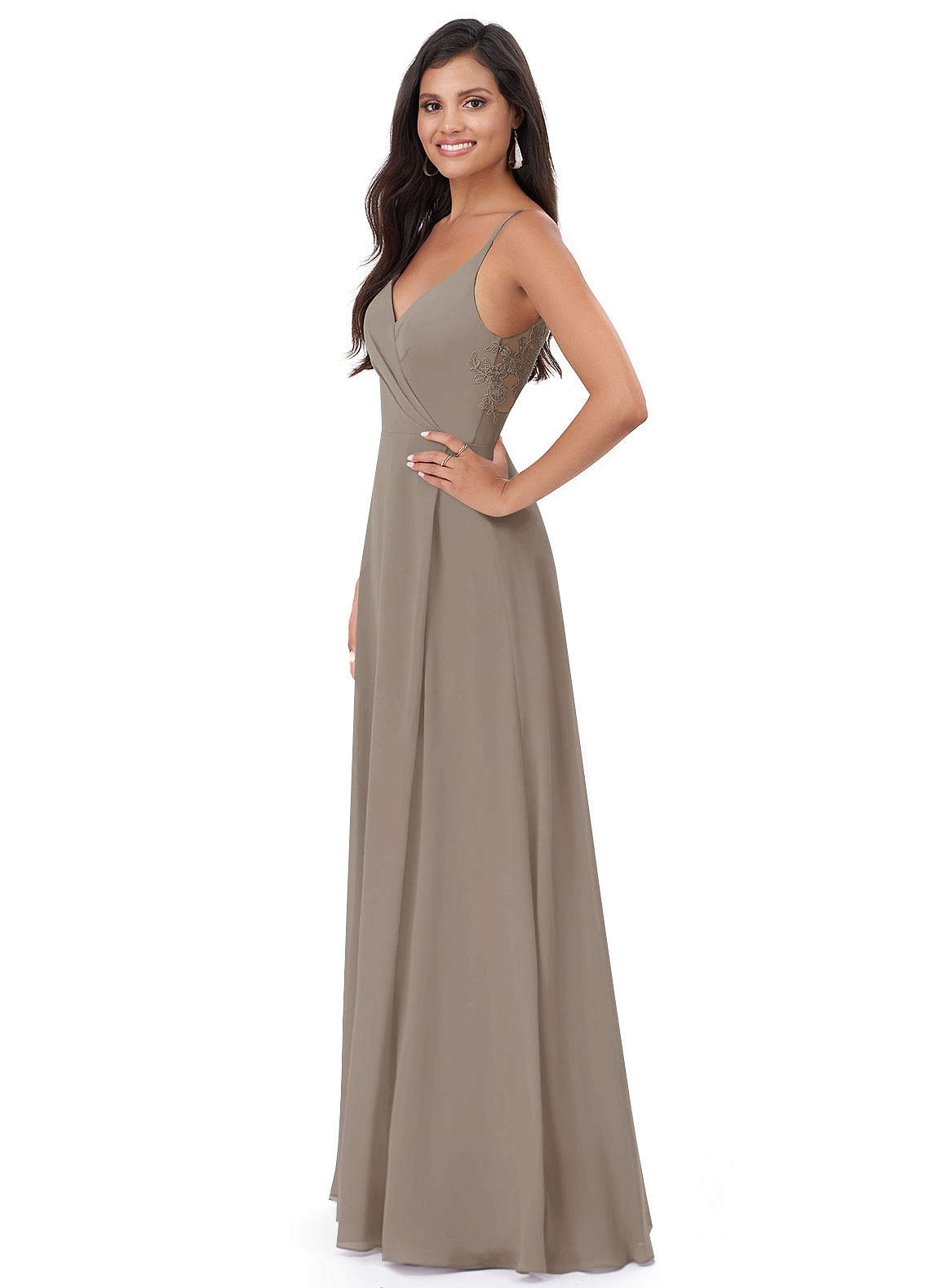 Azazie taupe hot sale bridesmaid dress