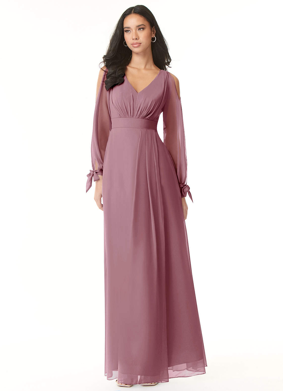 Mauve bridesmaid dresses long sleeve hotsell