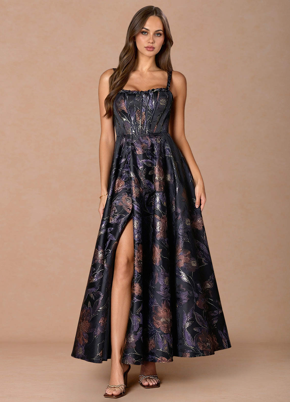 Kourtney Black Violet Maxi Dress Ready to Ship | Azazie