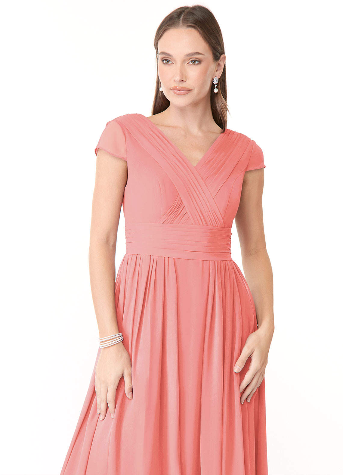 forherandforhim bridesmaid dresses Chiffon Jewel Neck Sleeveless Bridesmaid Dress| Plus Size main image 0