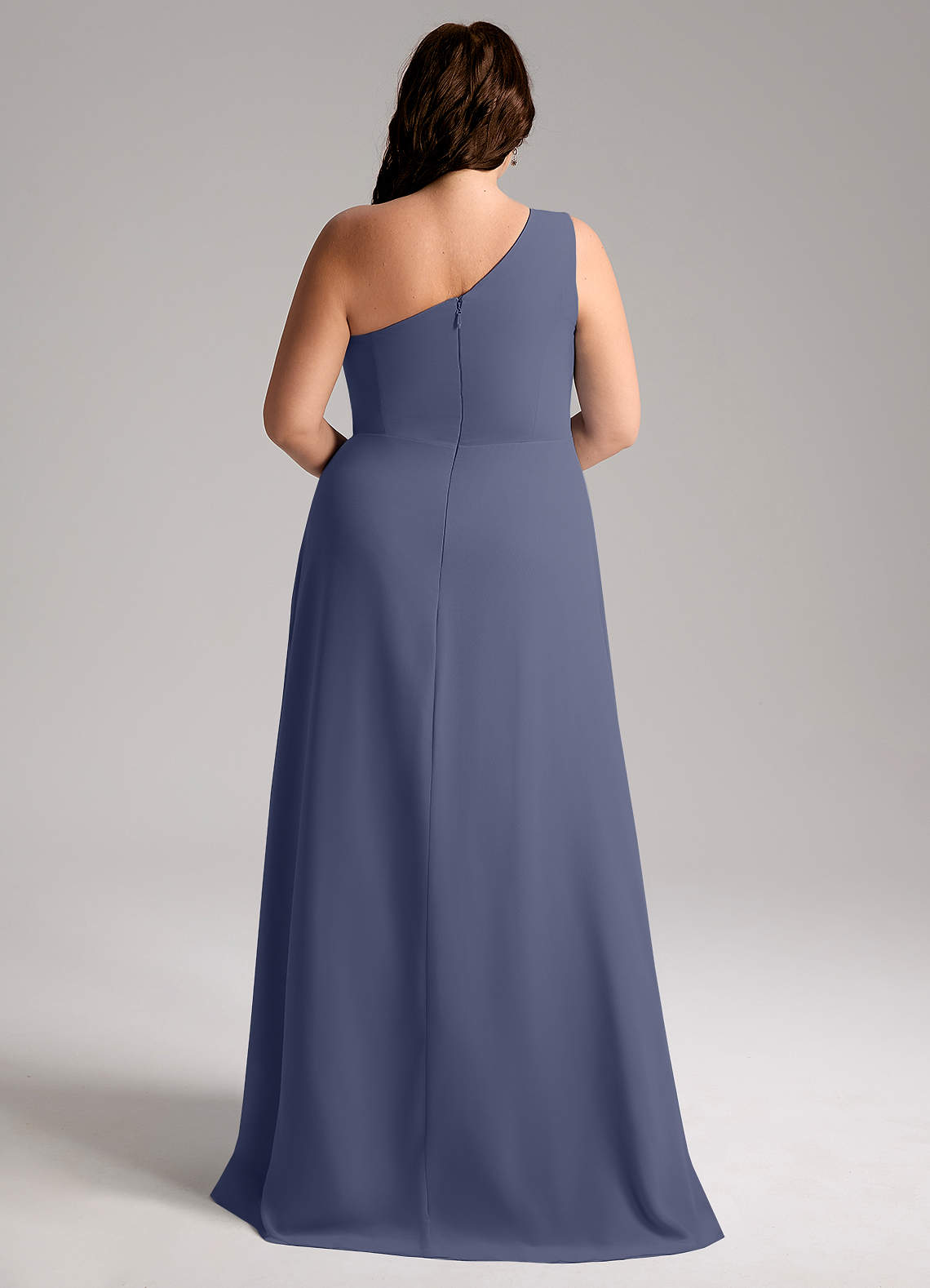 Azazie Brooke Bridesmaid Dresses Stormy A-Line One Shoulder Chiffon Dress image9