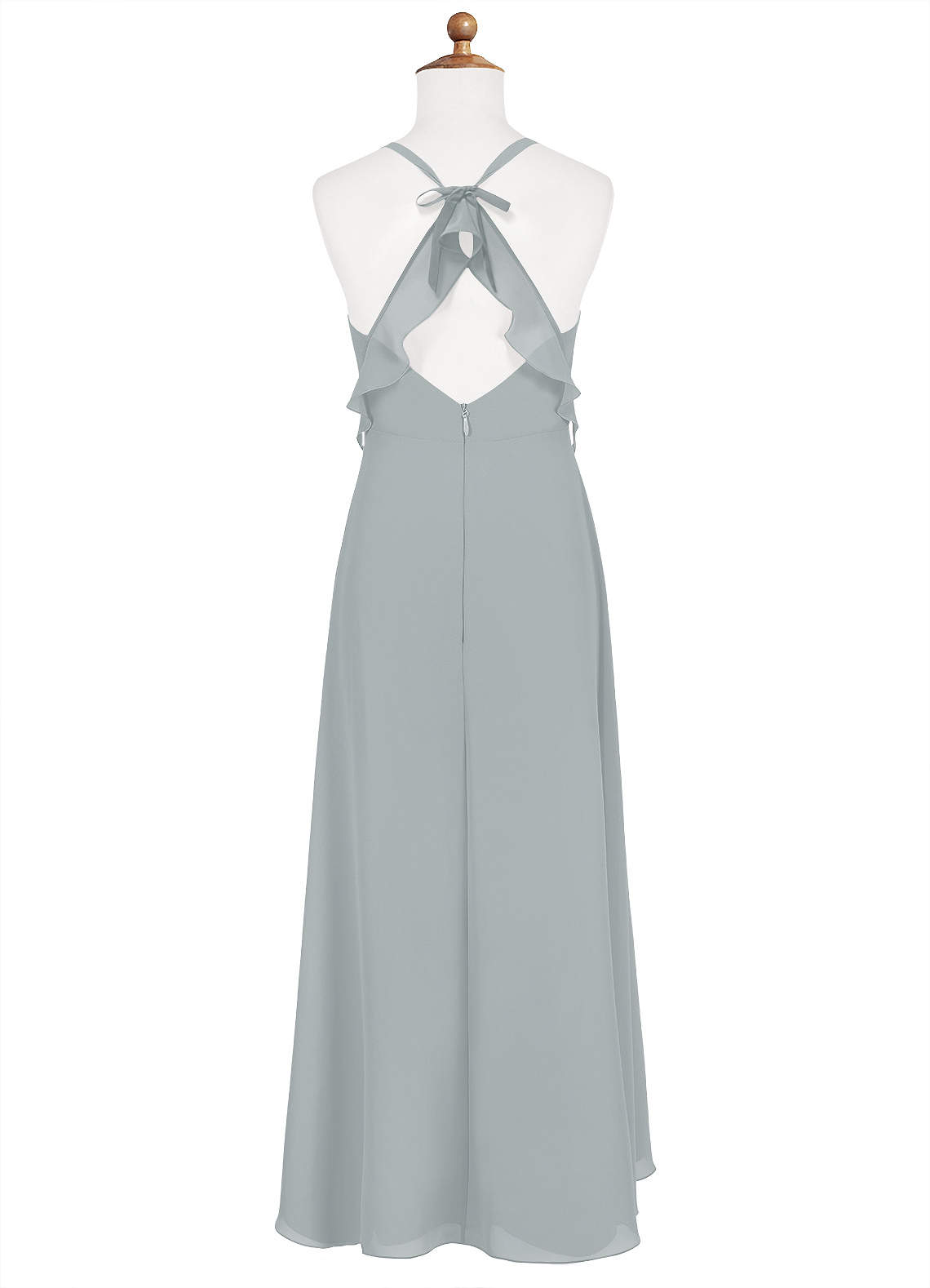 Azazie Paisley A-Line Ruched Chiffon Floor-Length Junior Bridesmaid Dress image1