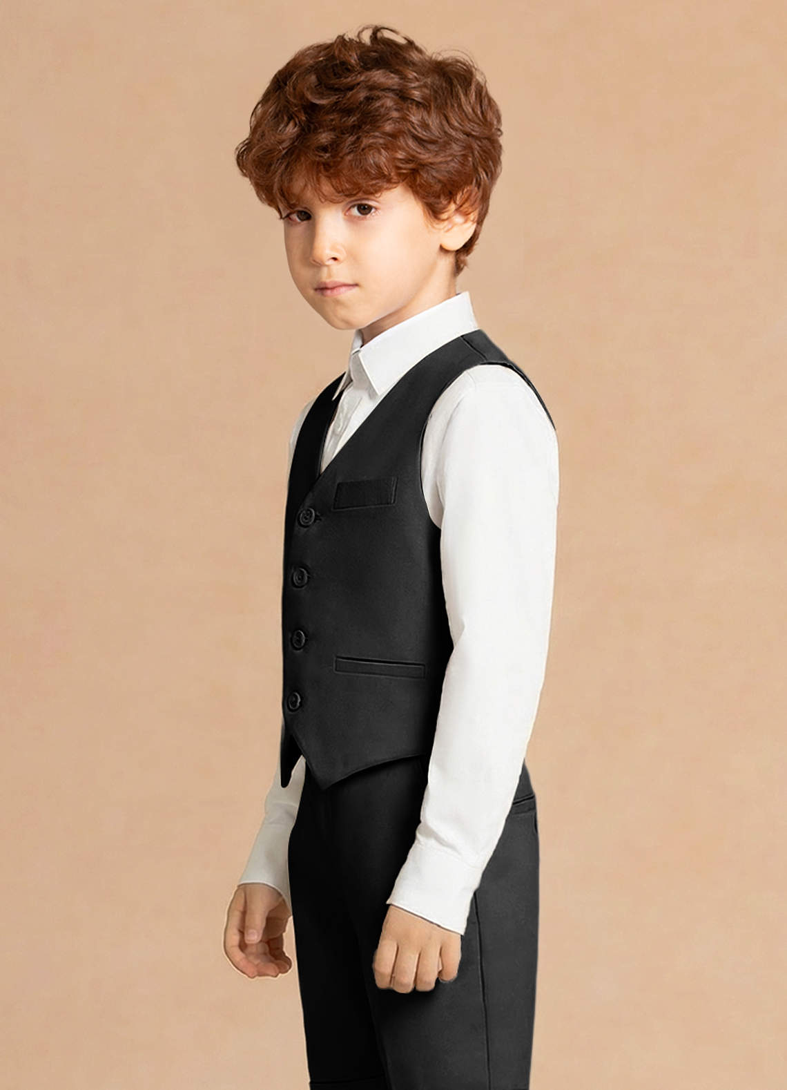 front Theo Preto Colete de menino