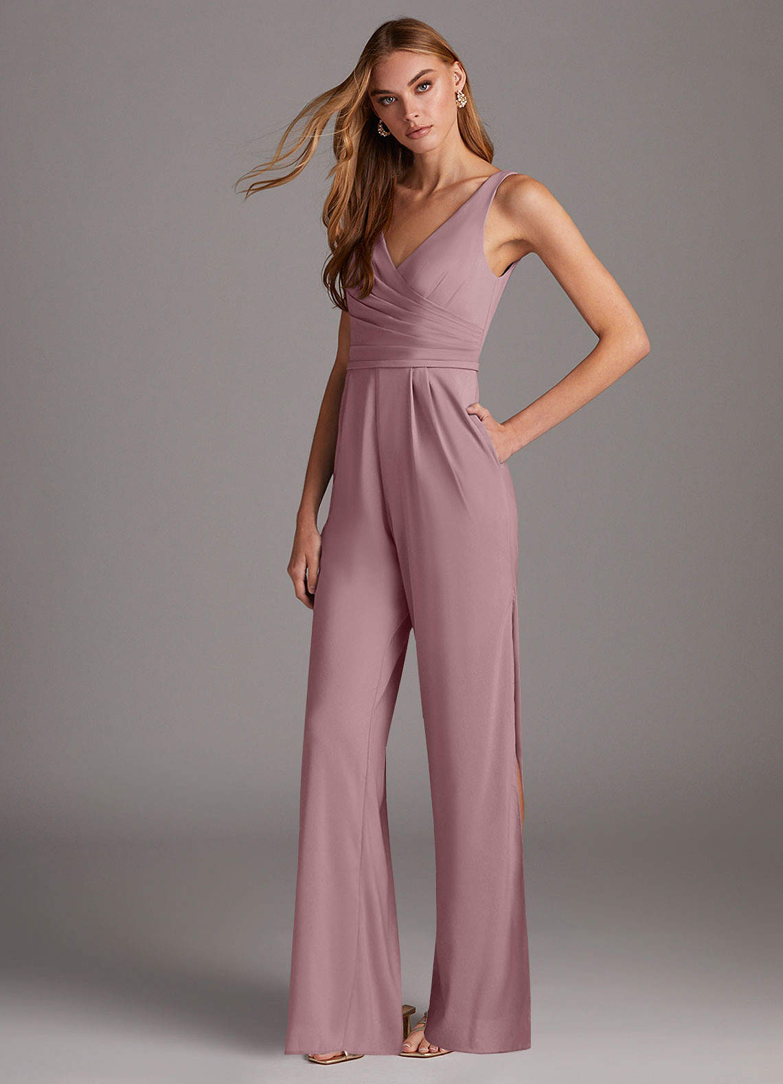 Dusty rose bridesmaid jumpsuit on sale