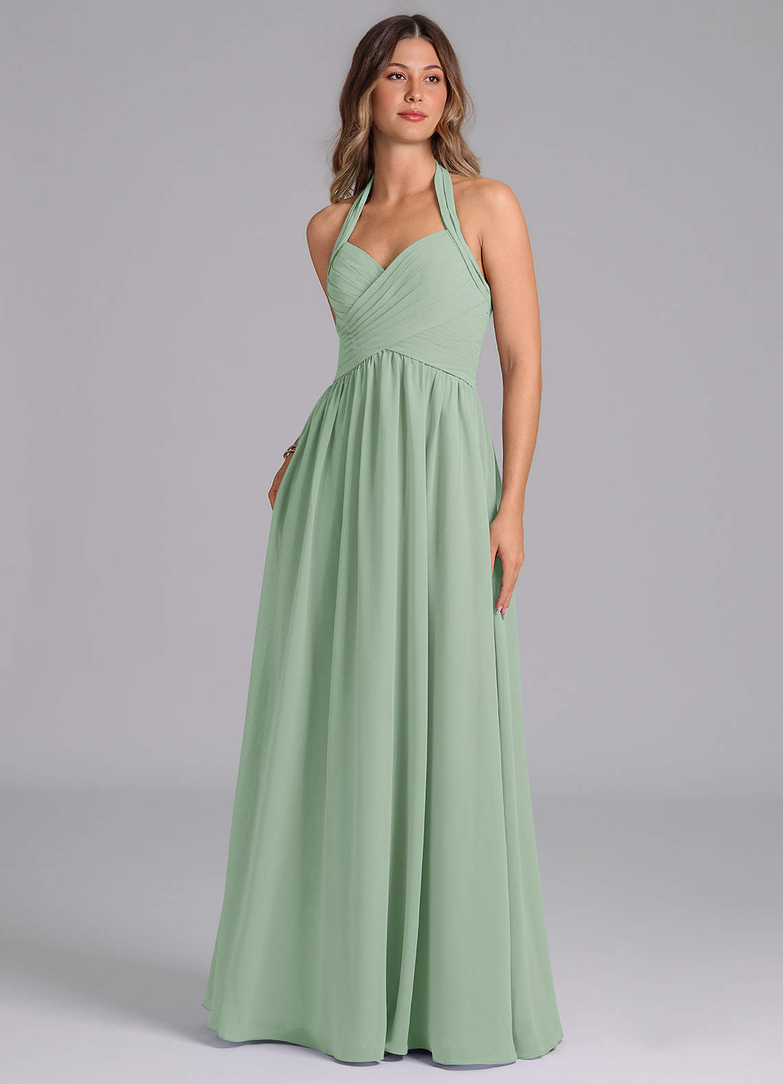 Azazie Darlyn Agave Chiffon Bridesmaid Dresses | Azazie