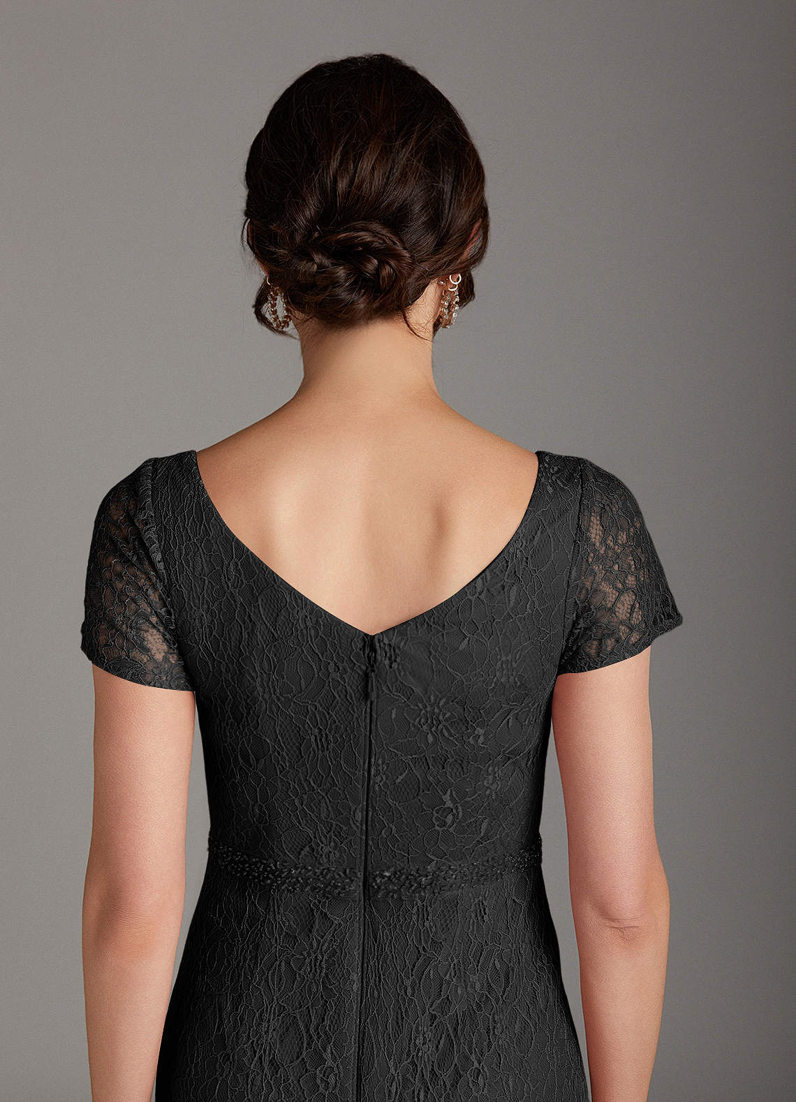 Azazie Lucilia Black Sheath Lace Dress | Azazie