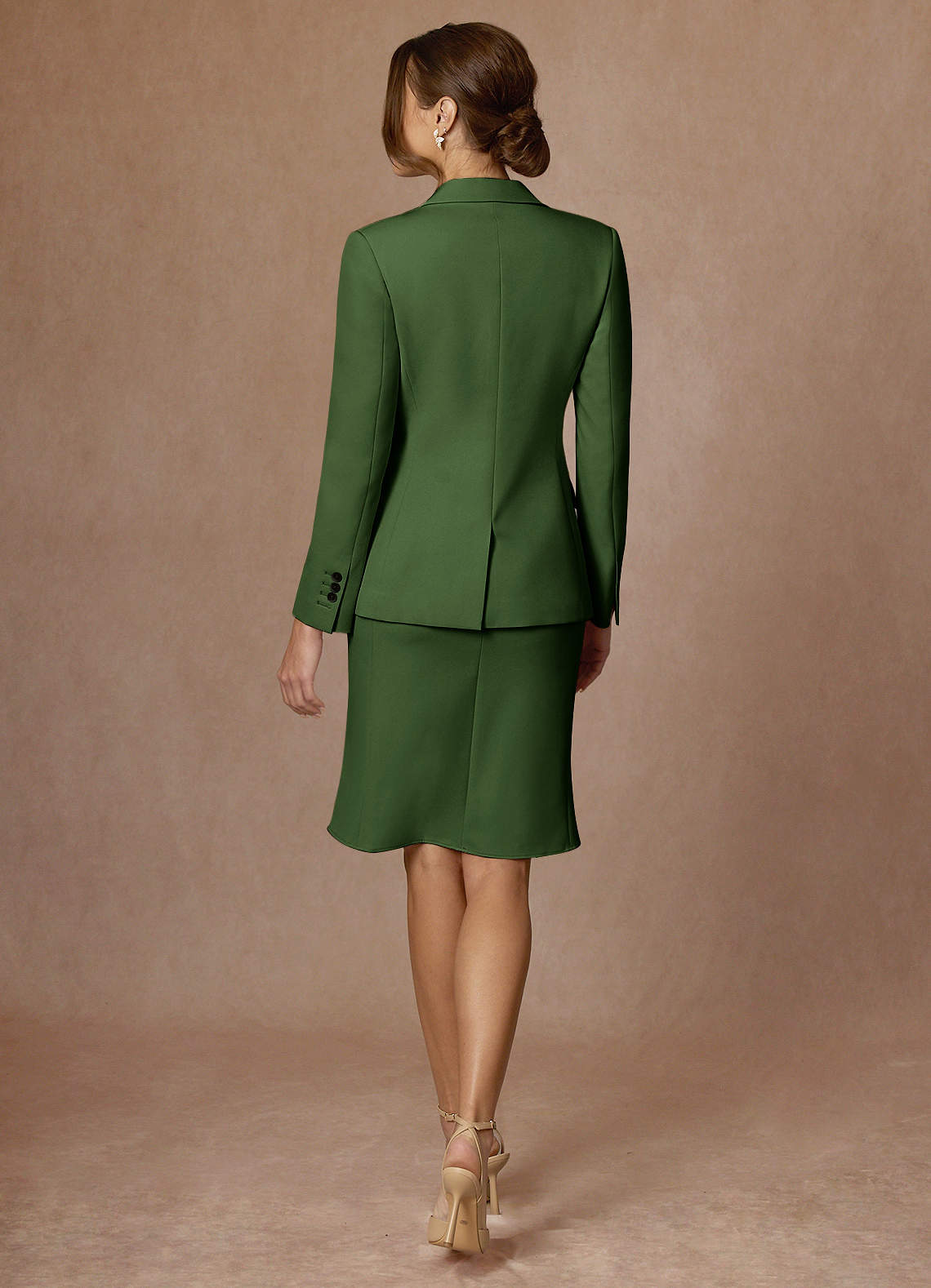 front Kennedy Olive Structured Stretch Dress