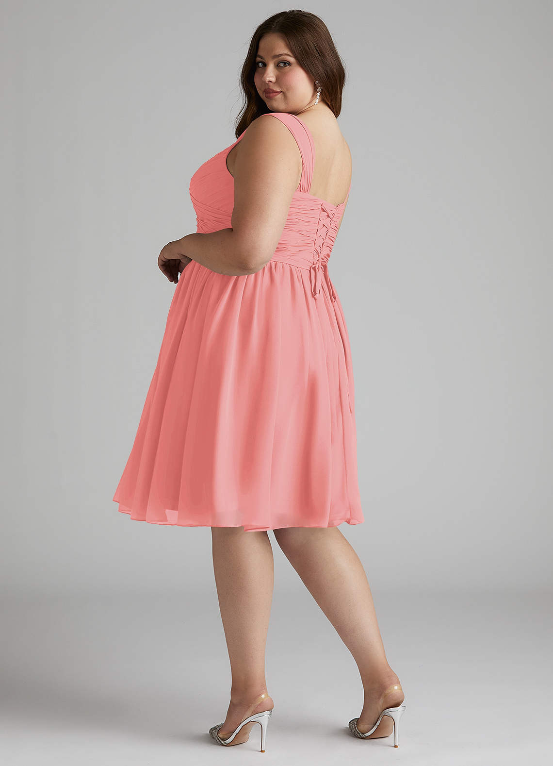 Azazie Angie Coral Chiffon Bridesmaid Dresses | Azazie