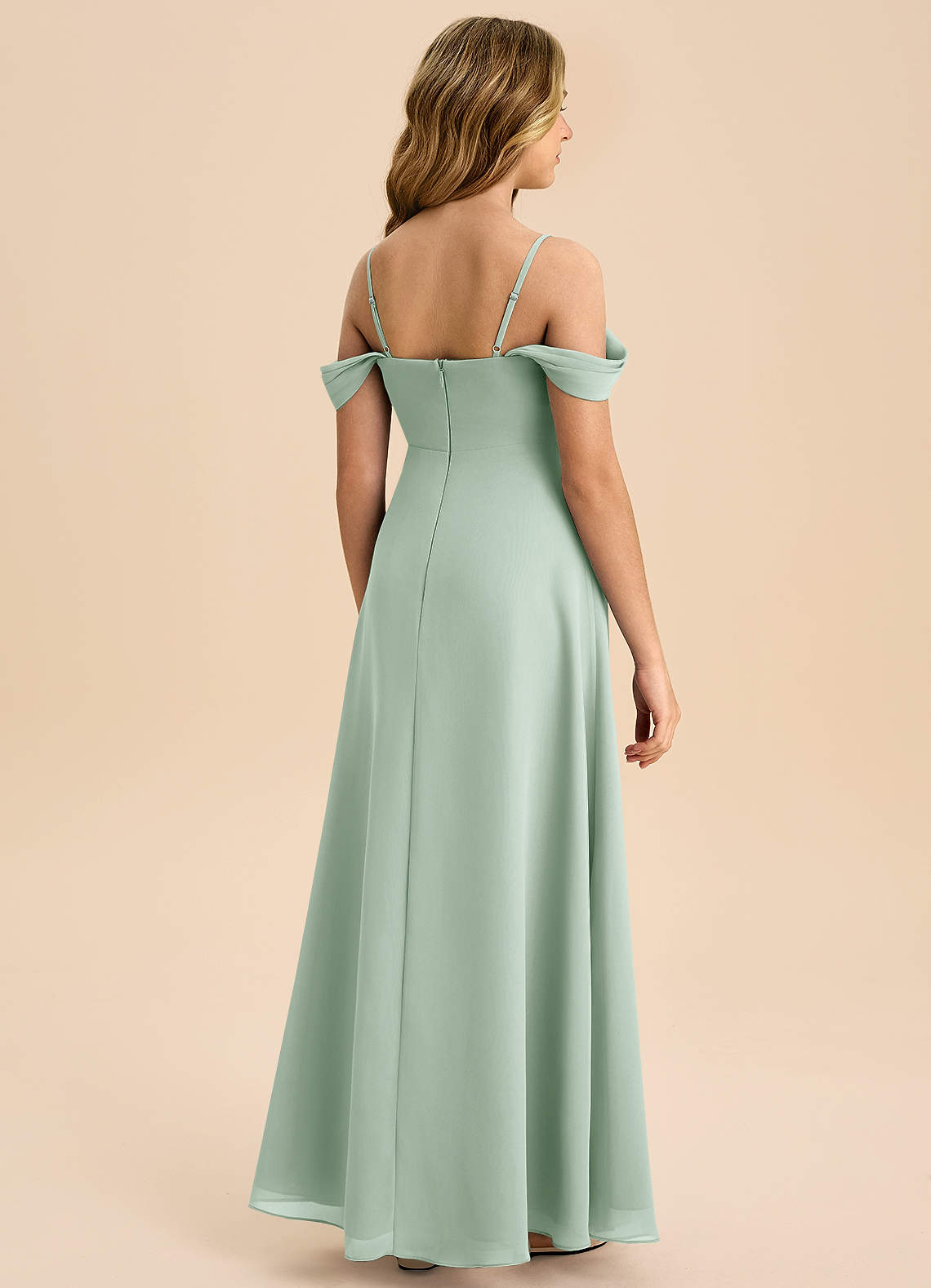 Azazie Anselie Junior Klä av A-Line i Chiffong Av axeln image1