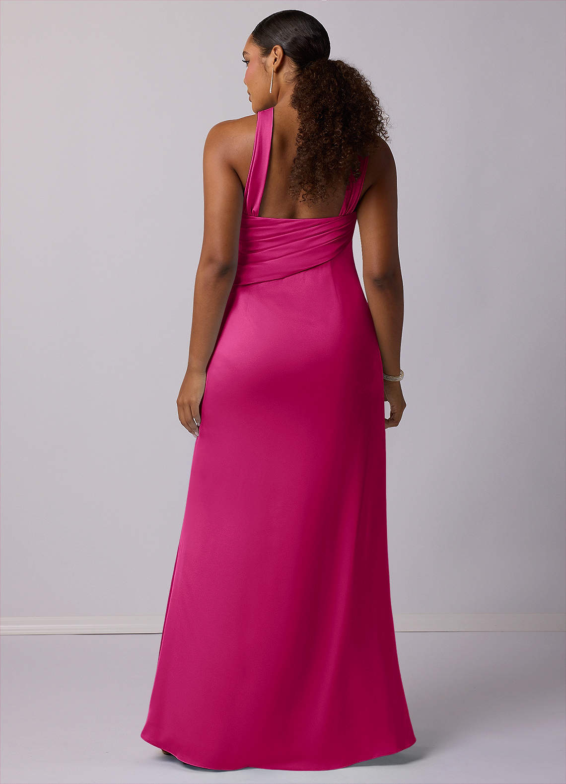 Barbie ♥ Azazie Bridesmaid Dresses Mermaid One Shoulder Stretch Satin Floor-Length Dress image6