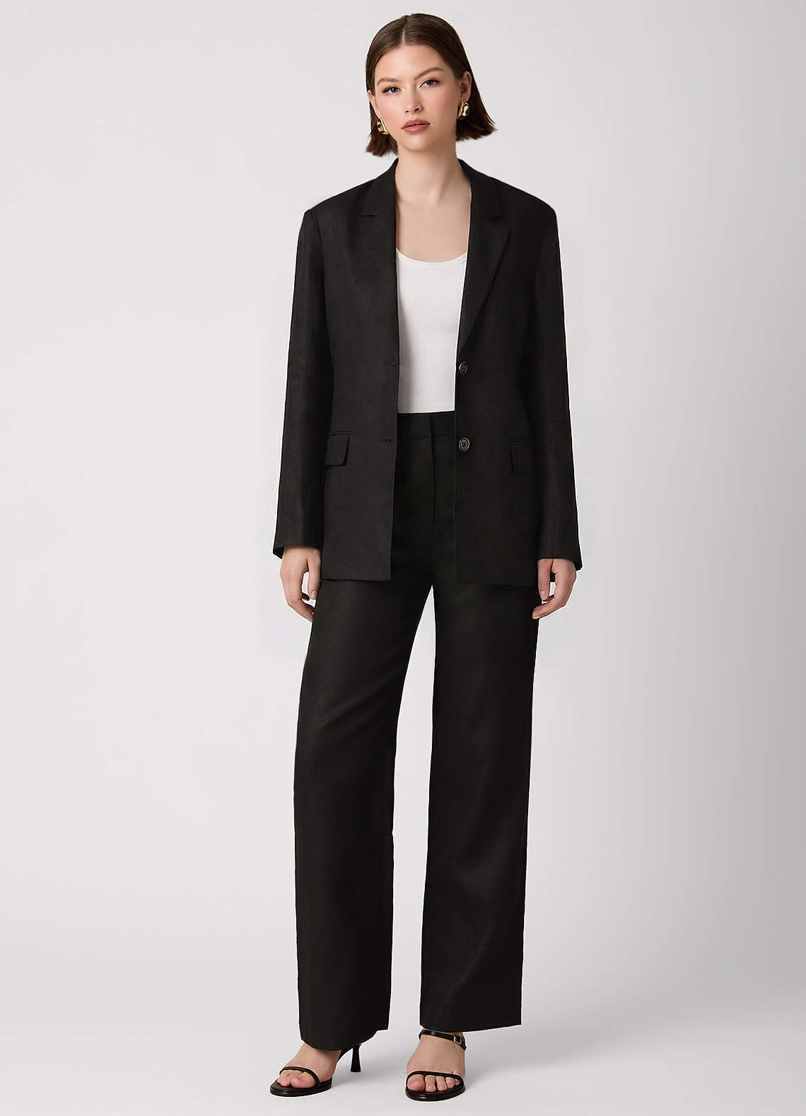 front 100% European Linen Blazer