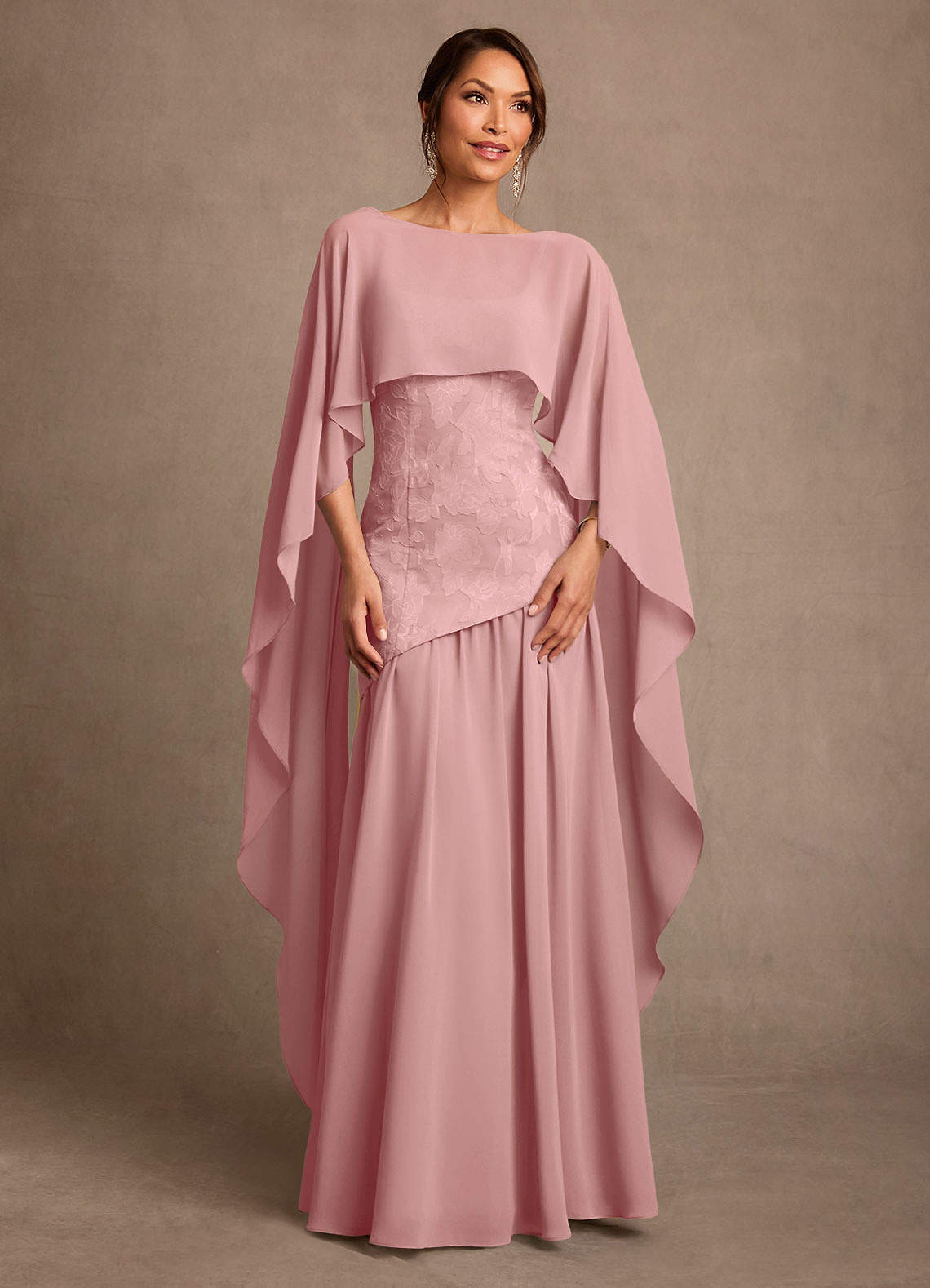 dusty pink mother of bride dress Zapaka Women Dusty Rose Chiffon Long Mother Of The Bride Dress A Line V-Neck Ruched Wedding Guest Dress with Half Sleeves, Dusty Rose / US20W