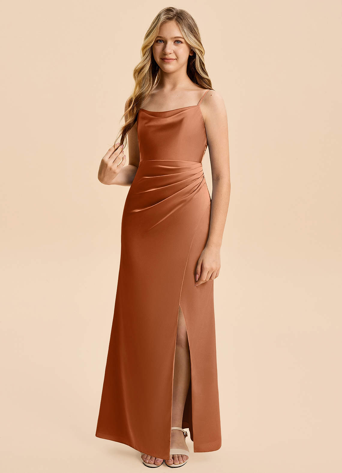 copper junior bridesmaid dresses Azazie Christen the Gumdrop junior bridesmaids 80818cnb Zara Dress One Shoulder Color:Silver*