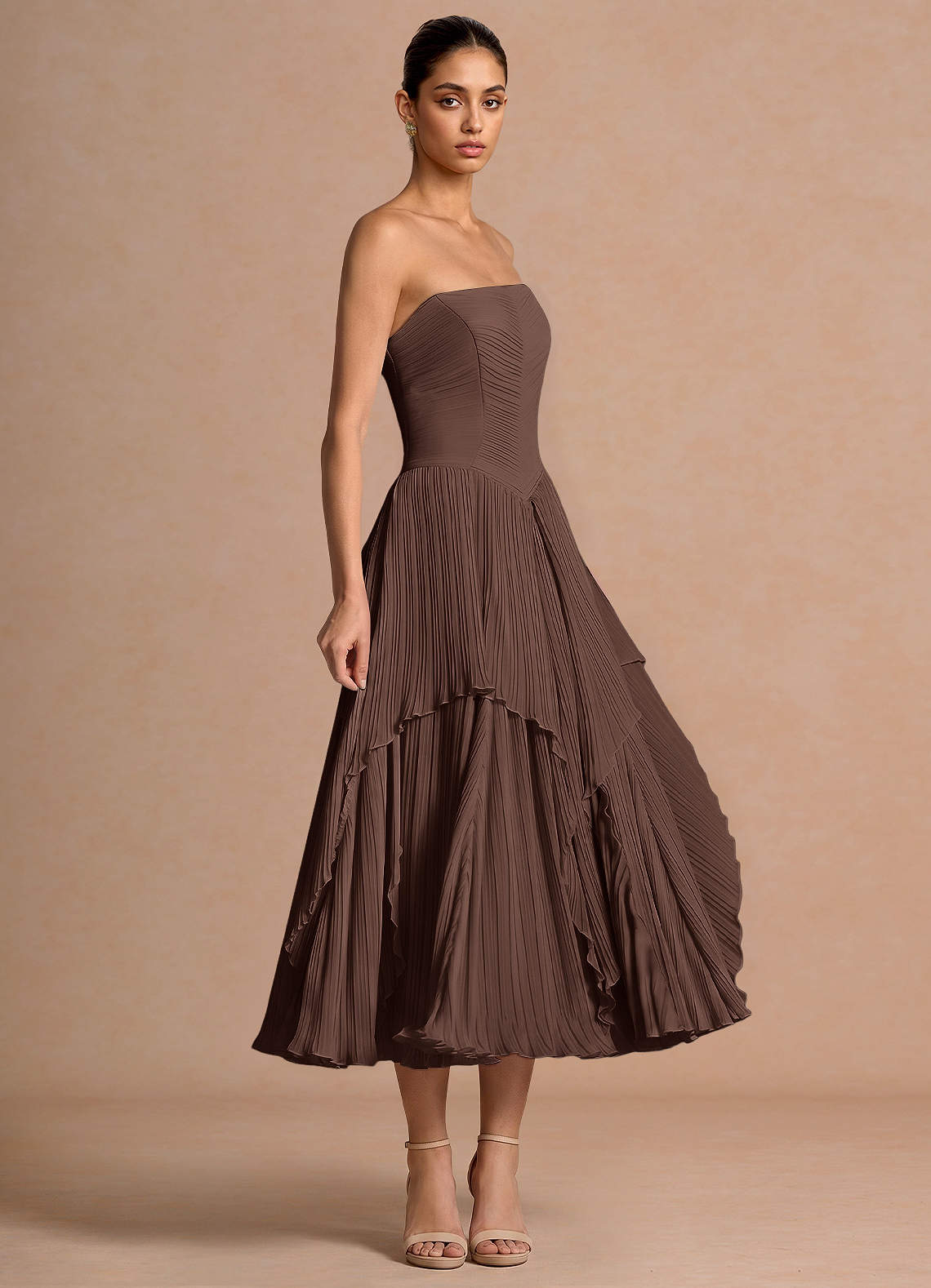Kerensa Truffle Midi Dress | Azazie