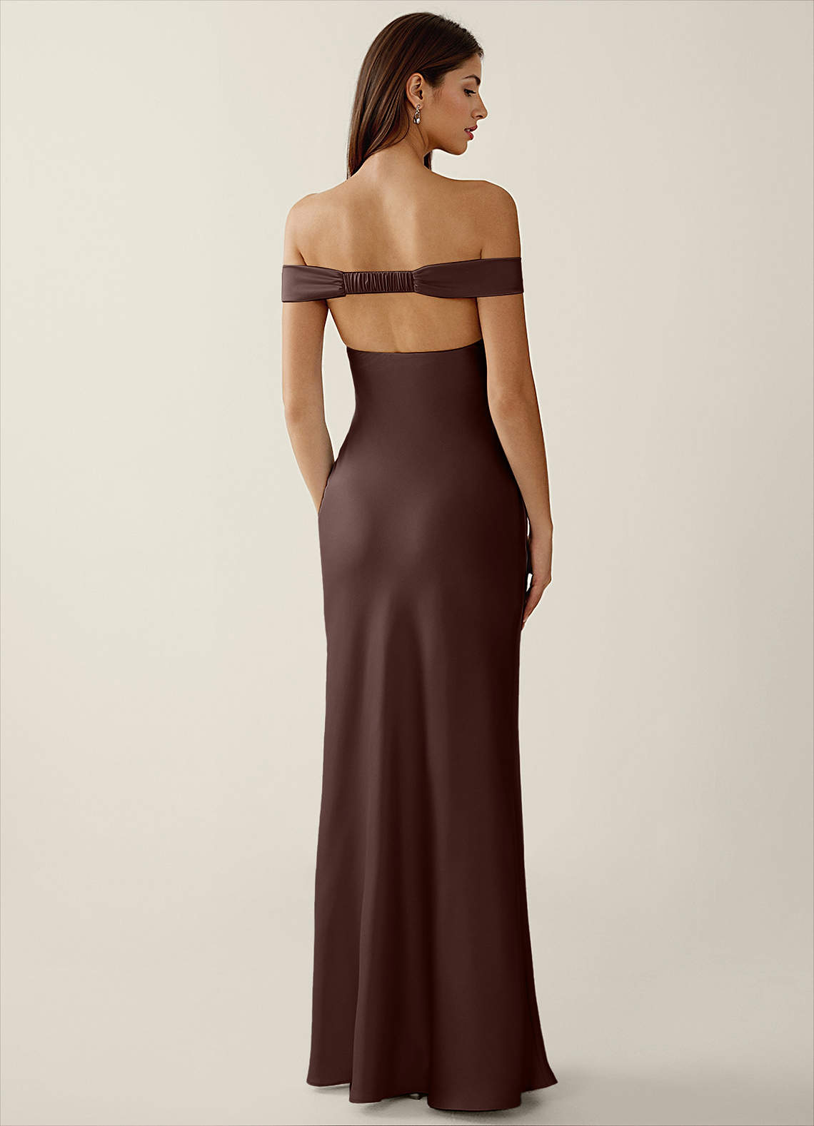 Gwendonme Truffle Satin Crystal Linen Prom Dress | Azazie