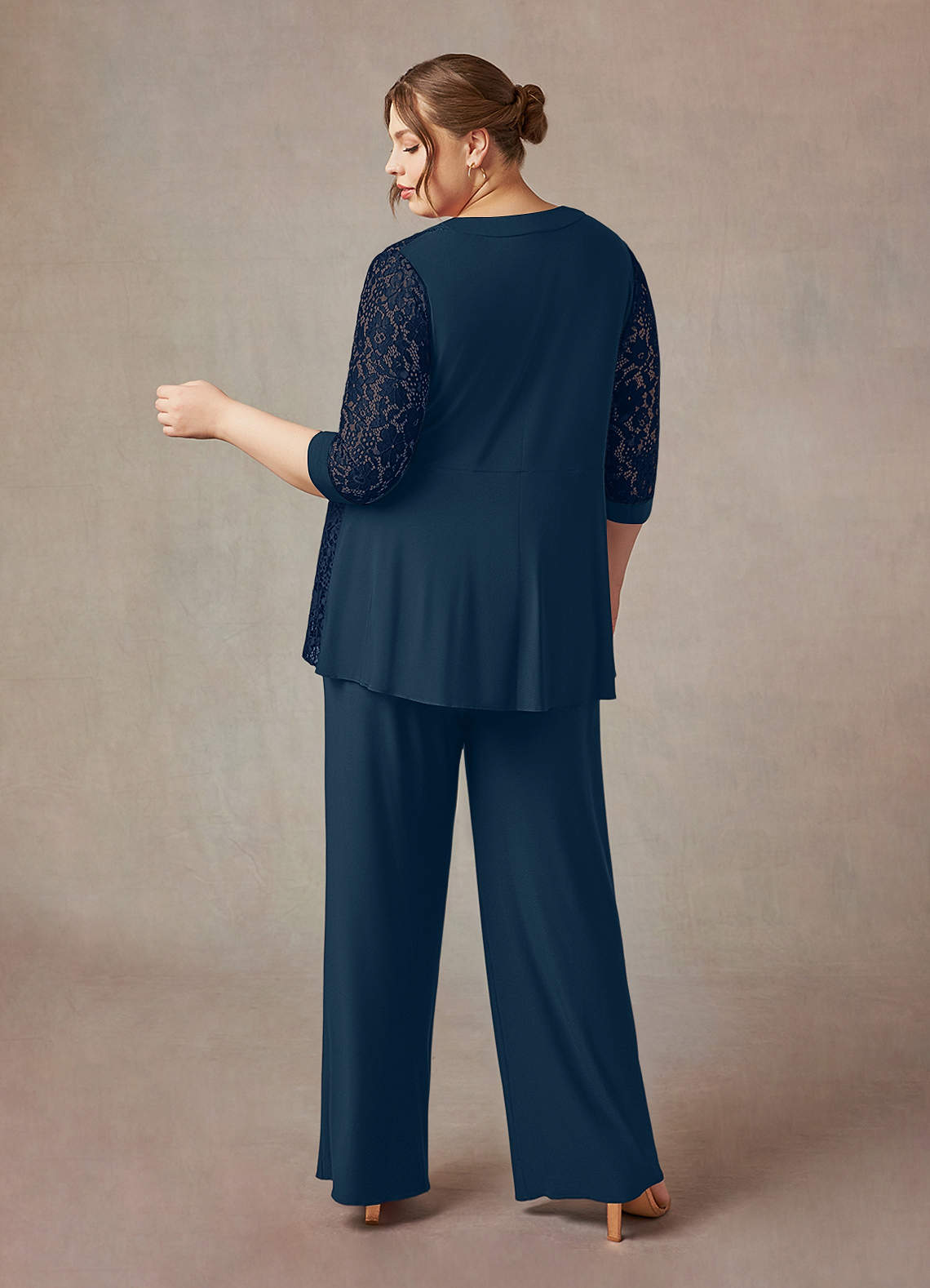 Azazie Mamrie Mother of the Bride Dresses Dark Navy Neptune Jumpsuit/Pantsuit Lace Dress image11
