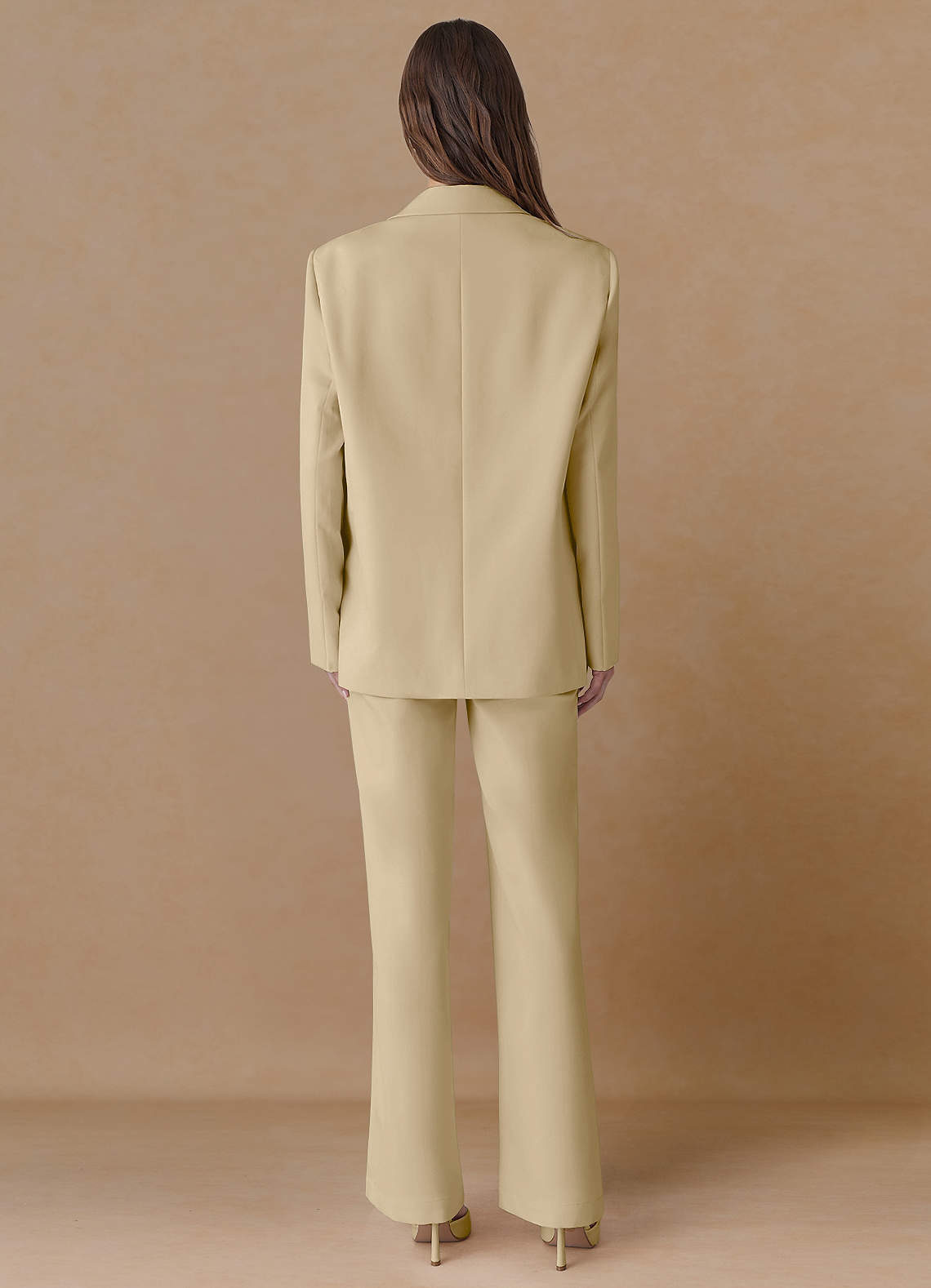 front Marina Champagne Raffinerade vävda raka byxor