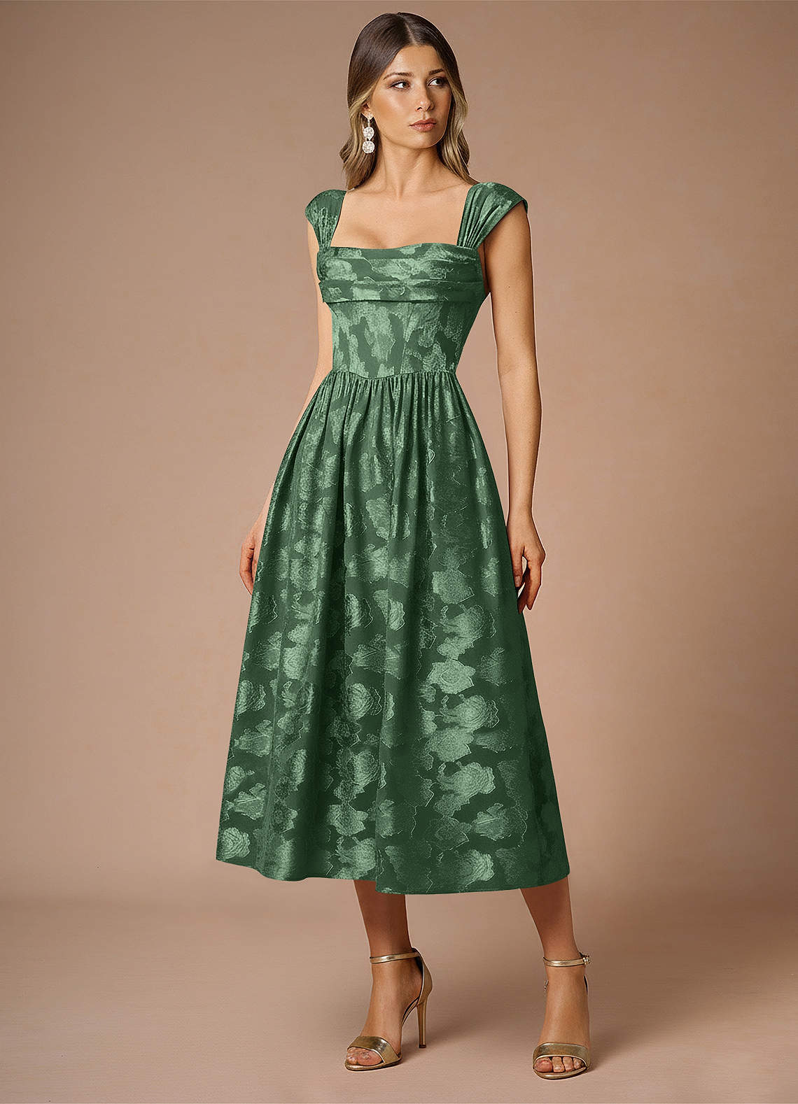 Dana Eucalyptus Midi Dress | Azazie