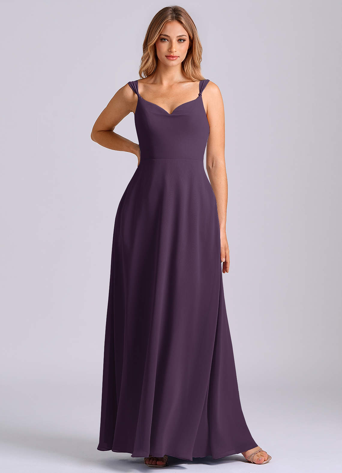 plum chiffon dresses Purple PrettyLittleThing Plum Chiffon Cap Sleeve Boat Neck Maxi Dress