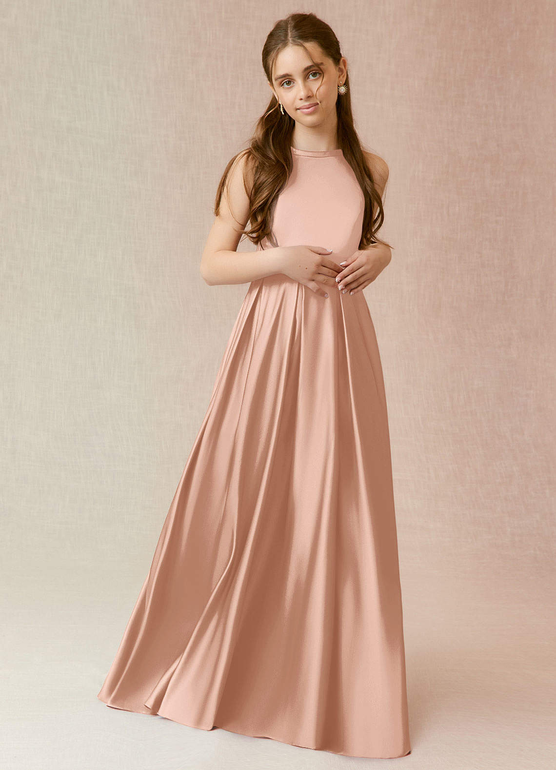 Azazie Arianthe Junior Bridesmaid Dress in Rose Gold | Azazie AU