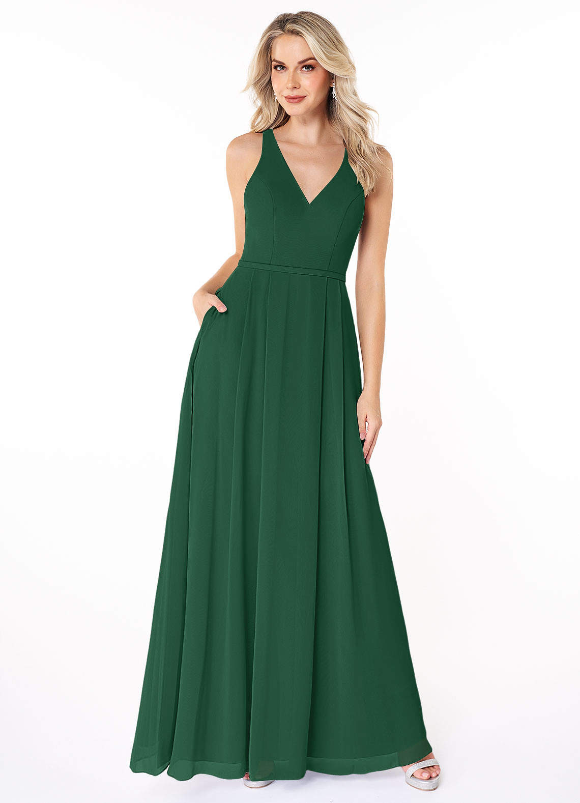 Dark Green Azazie Mimi Bridesmaid Dresses | Azazie