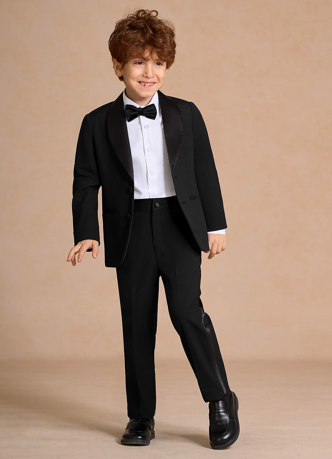 front Lucas Black Boys Shawl Lapel Tuxedos