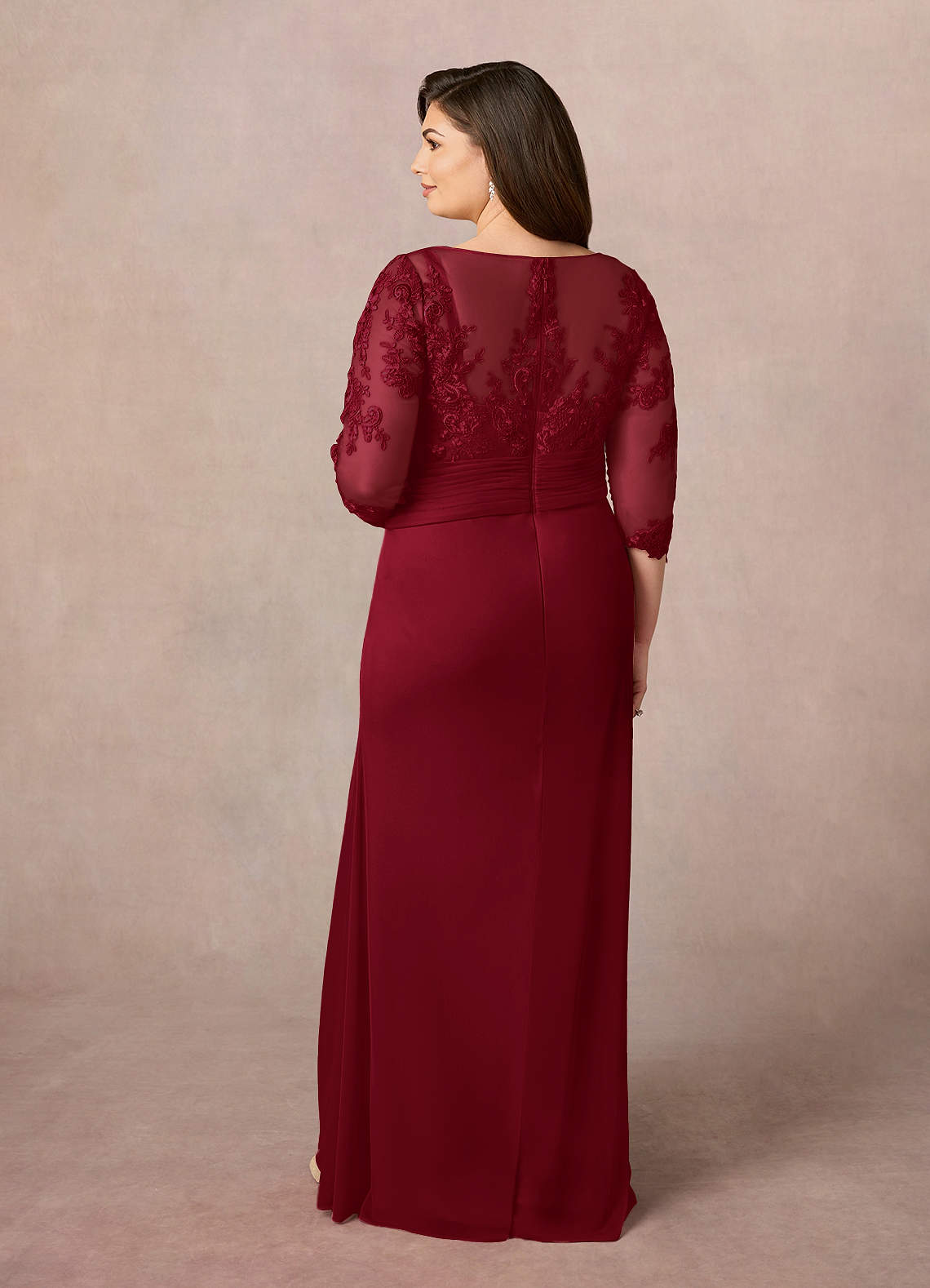 plus size burgundy mermaid dress Plus-Size Sequin Mermaid Prom Dress CD975C Burgundy / 16 main image 1