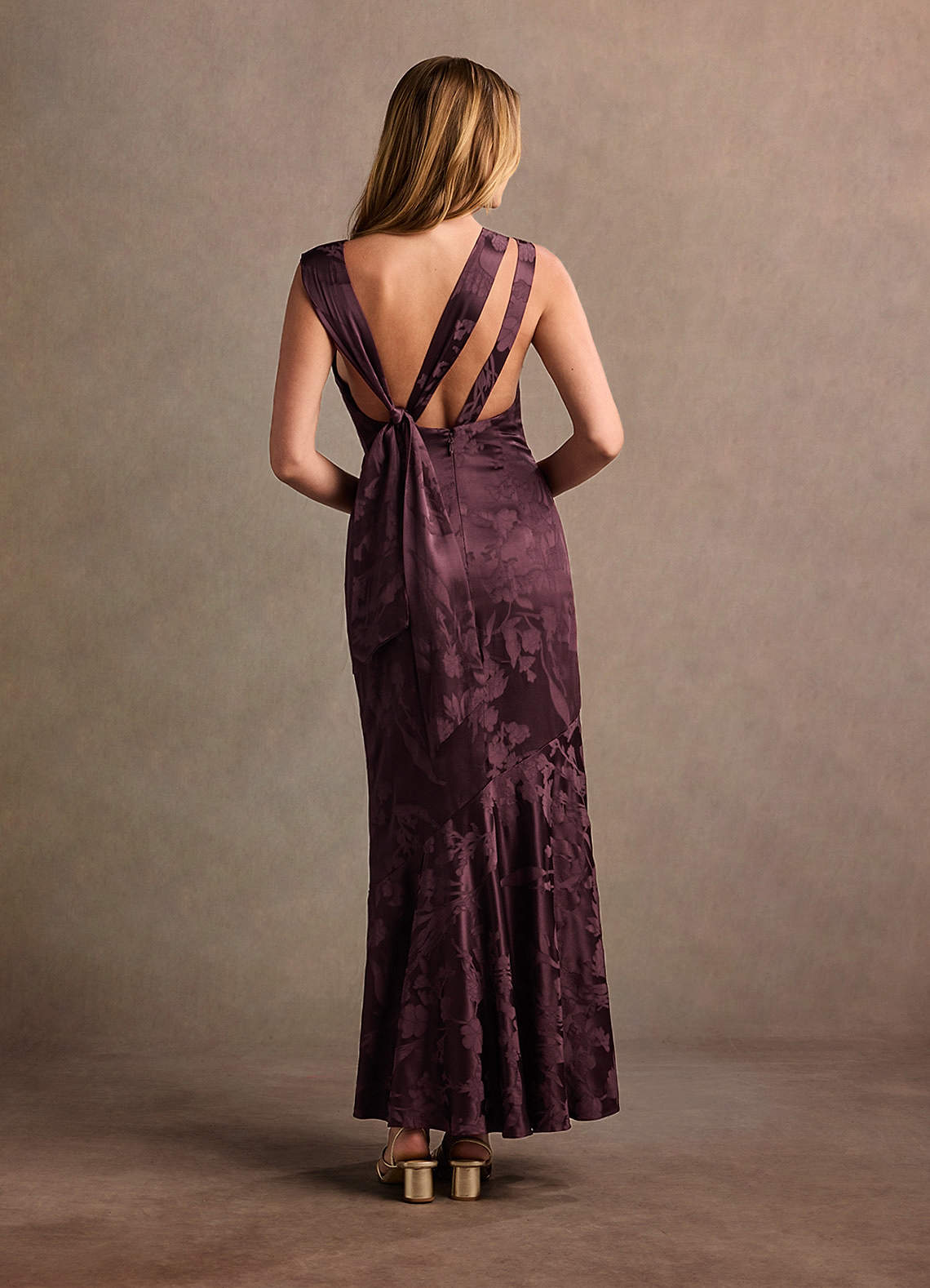 purple long sleeve bridesmaid dresses Dark Purple Velvet Dress - Bridesmaid Dress main image 1