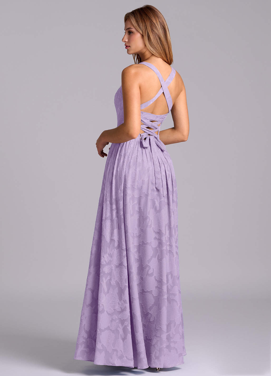 purple bridesmaid dresses floral Halter Purple Floral Print A-Line Chiffon Bridesmaid Dress FancyVestido