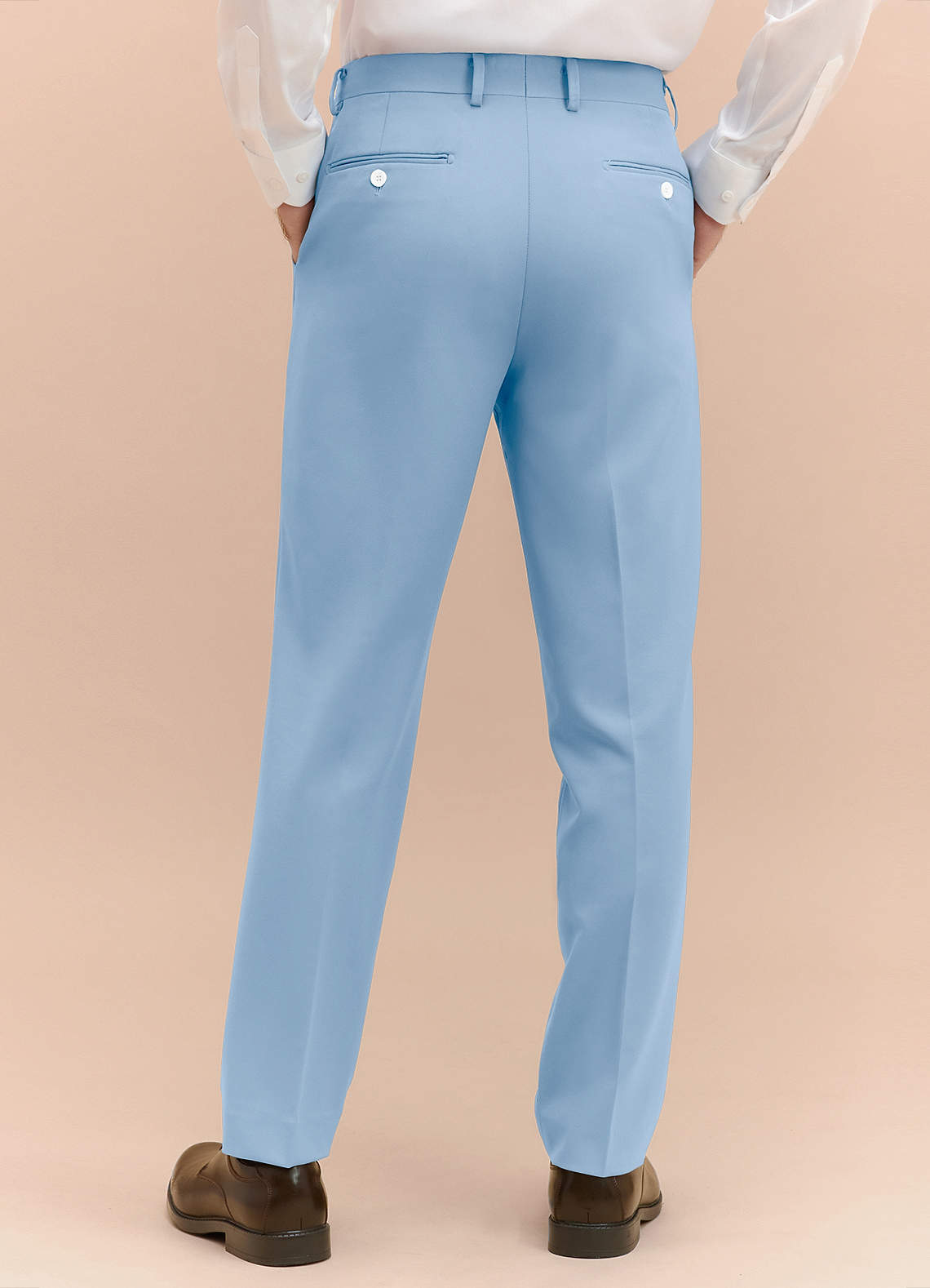 front James Sky Blue Structured Stretch Dress Pants