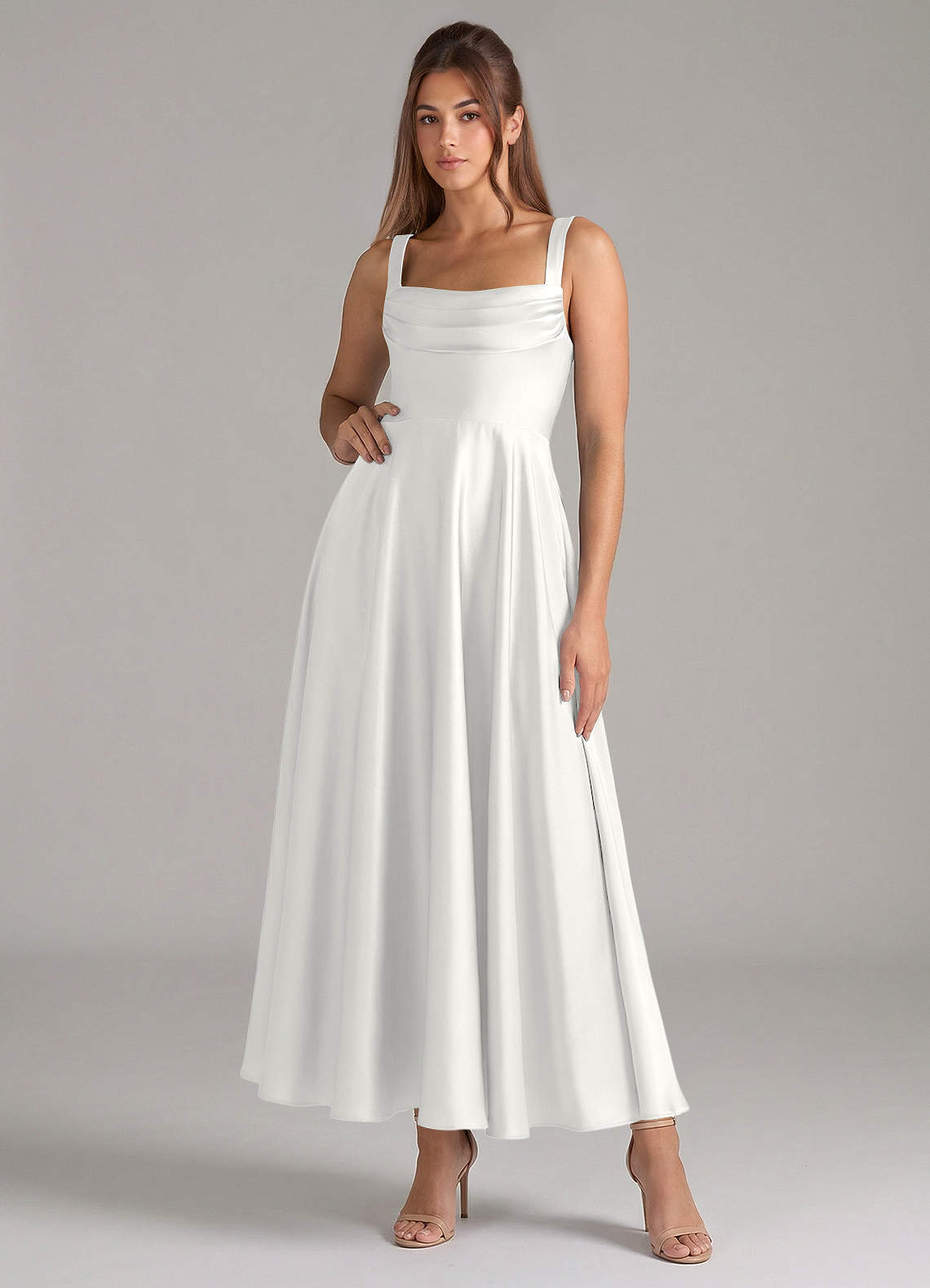azazie pleated dress Azazie Shaude