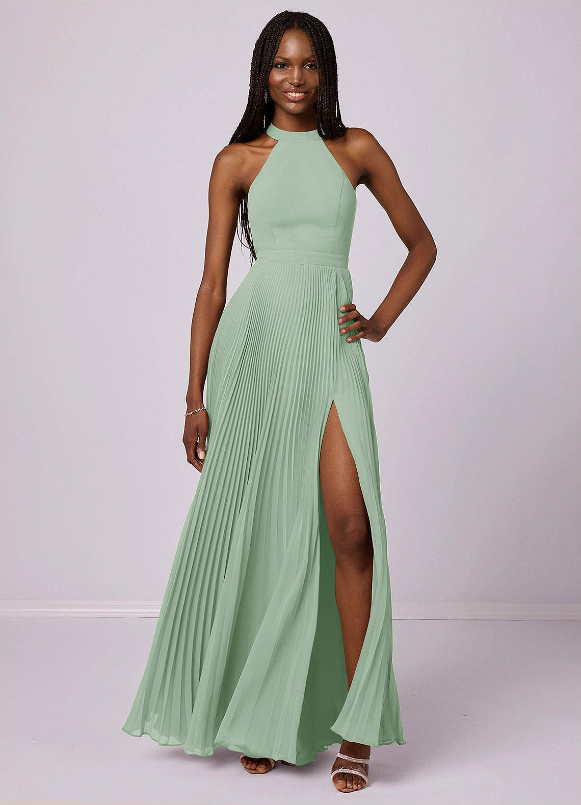 Barbie  AZAZIE 1029 Ready to Ship Agave Chiffon Bridesmaid Dresses |  Azazie