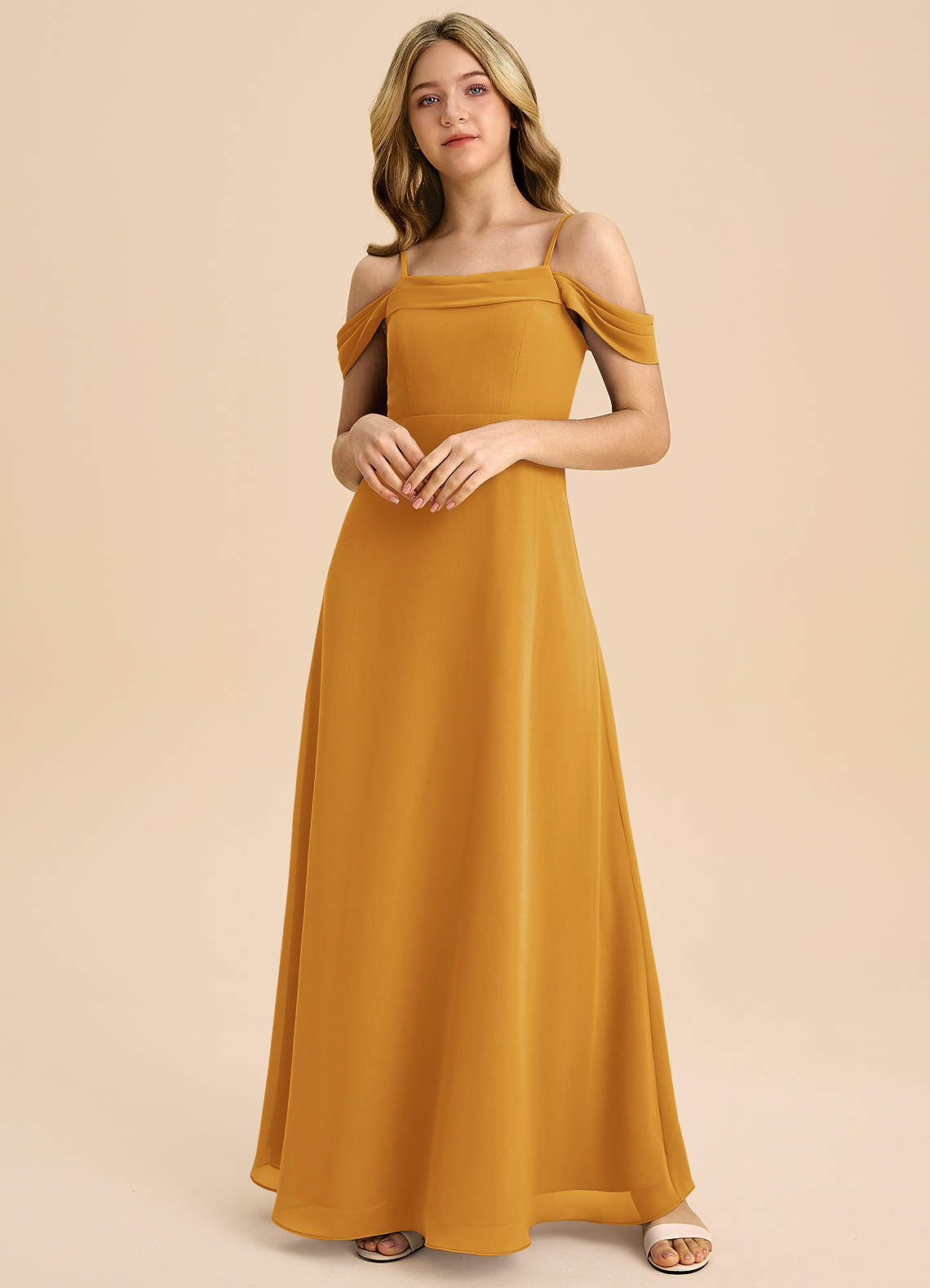 off the shoulder junior bridesmaid dresses Moocorvic Off-Shoulder Junior Bridesmaid Dresses Long Flower Girl Dress for Teen Girls Party Pageant Gowns Halter 14-15Years,Navy, Girl's, Blue